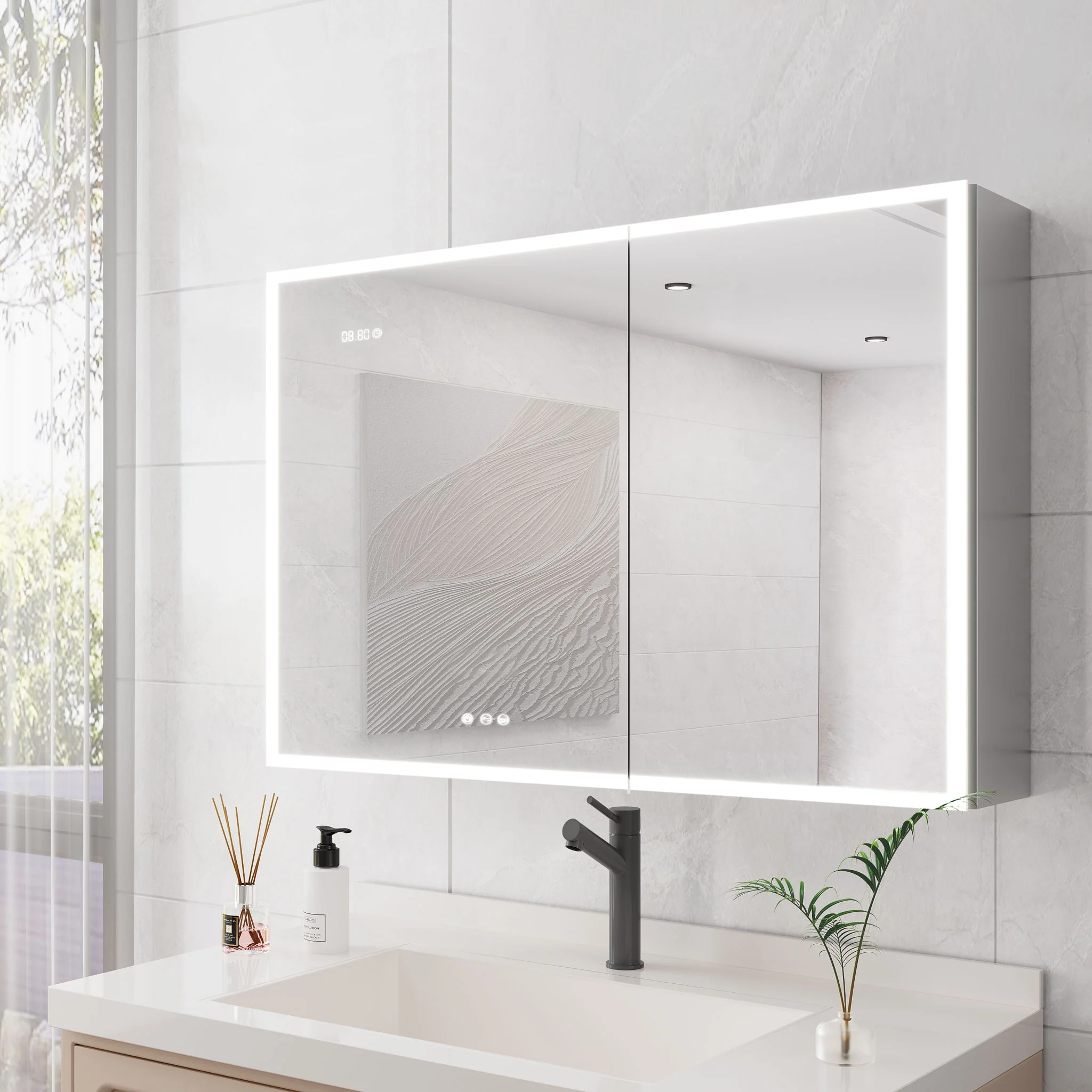 Bathroom Medicine Cabinet With Lights, LED Medicine Cabinet With Mirror, Lighted Medicine Cabinet With Defogger - Image 23