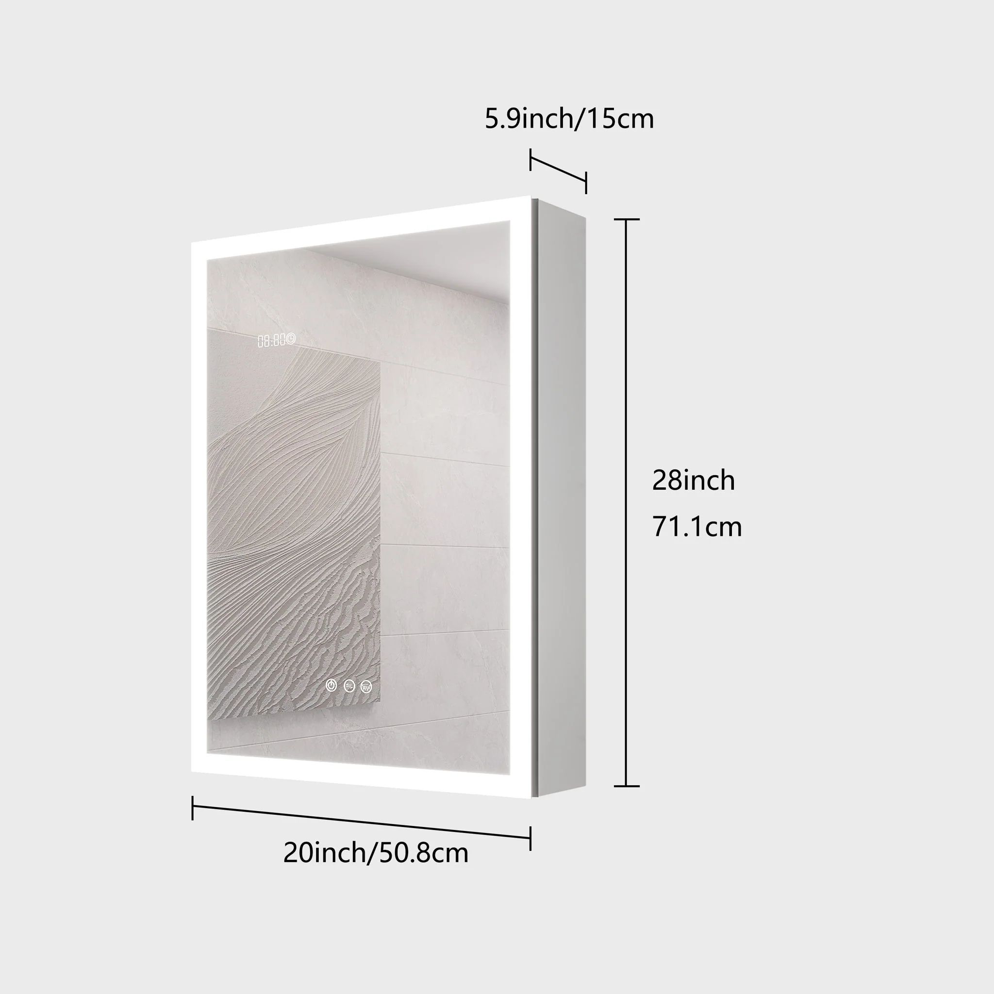 Bathroom Medicine Cabinet With Lights, LED Medicine Cabinet With Mirror, Lighted Medicine Cabinet With Defogger - Image 24