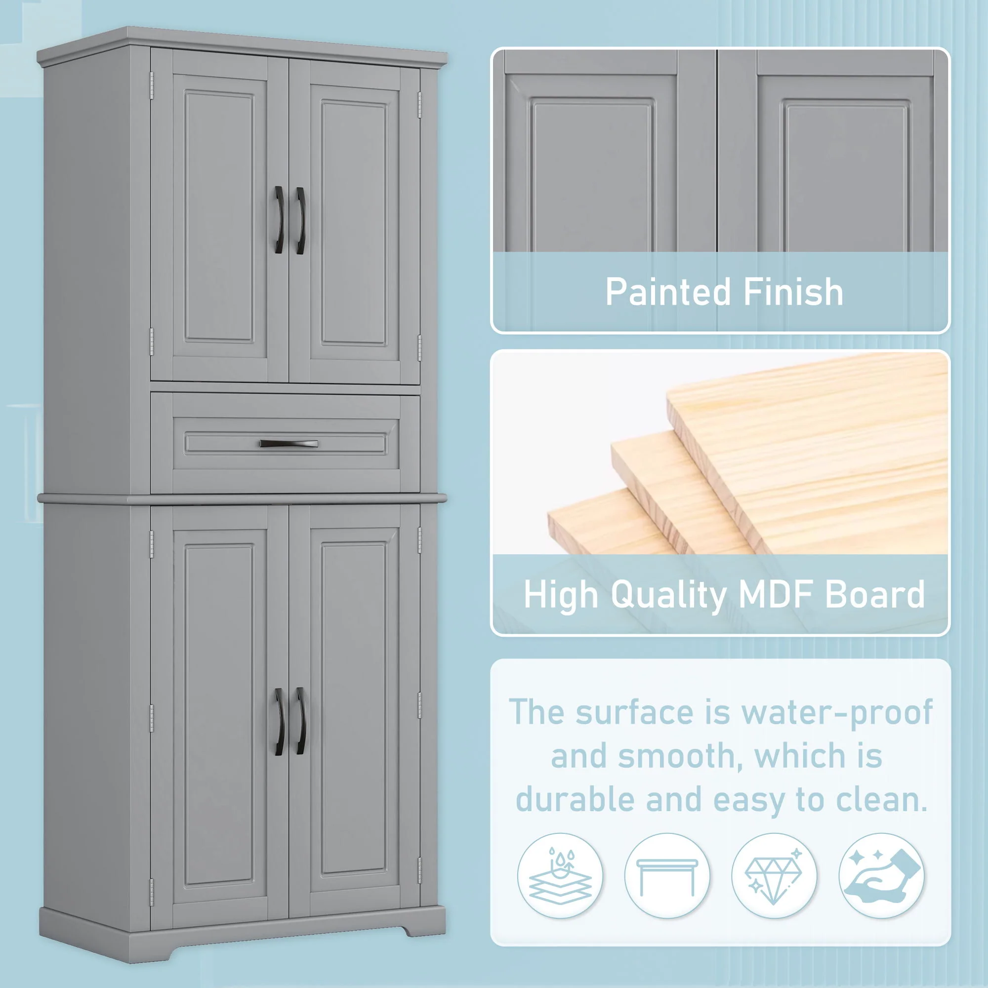Bathroom Storage Cabinet With Multifunctional Storage Space, Drawer With Slide Rails, Adjustable Shelf - Image 15