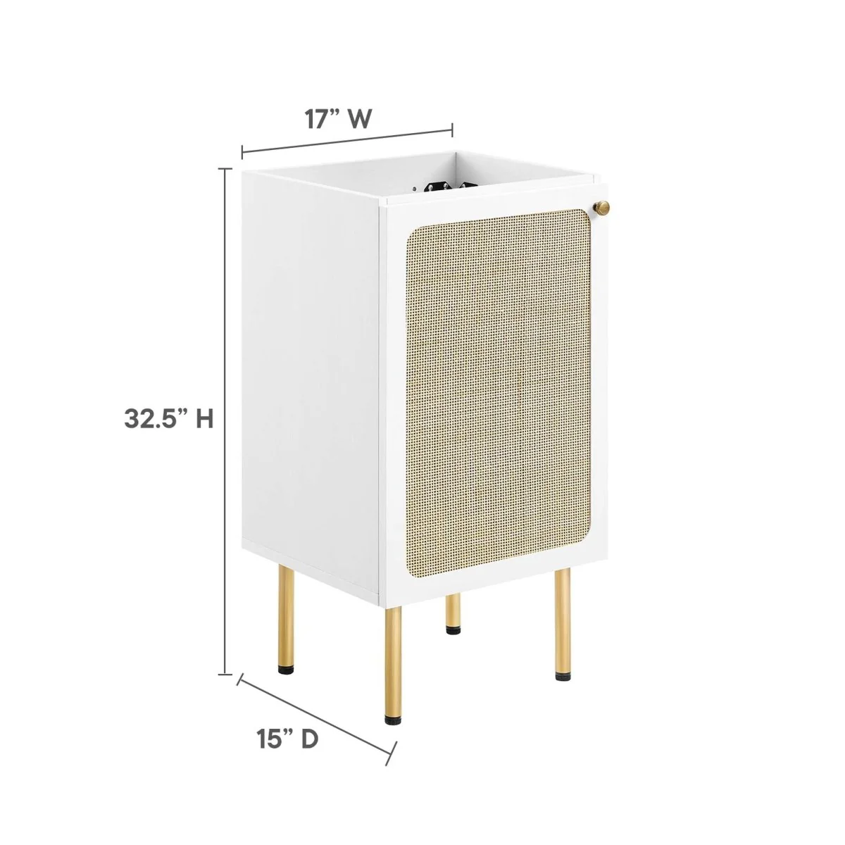 Bathroom Vanity Cabinet with Rattan Doors – Sink Basin Not Included, Various Sizes - Image 23