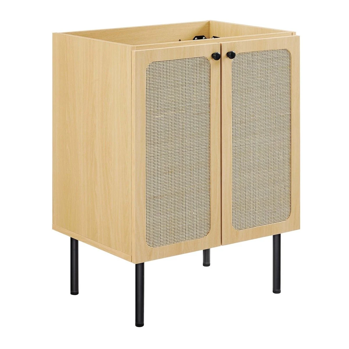 Bathroom Vanity Cabinet with Rattan Doors – Sink Basin Not Included, Various Sizes - Image 41