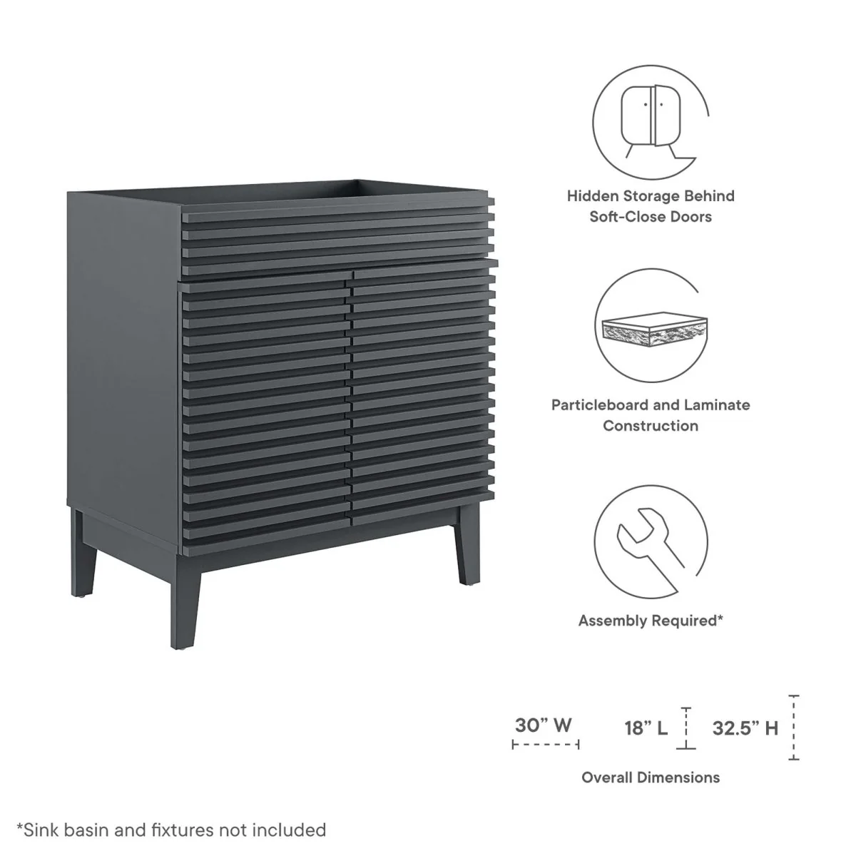 Bathroom Vanity Cabinet with Storage — Mid-Century Modern Design, Durable Construction - Image 18