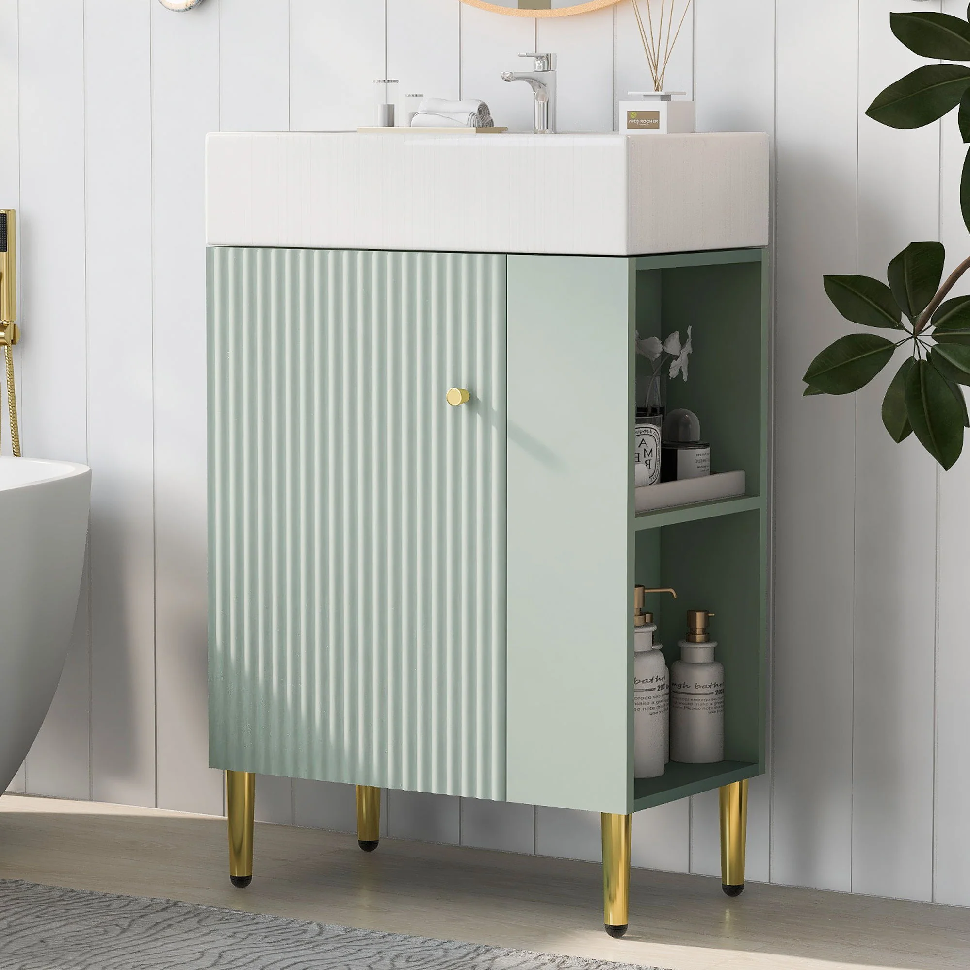 Bathroom Vanity, Combo Cabinet, Bathroom Storage Cabinet, Single Ceramic Sink - Image 23