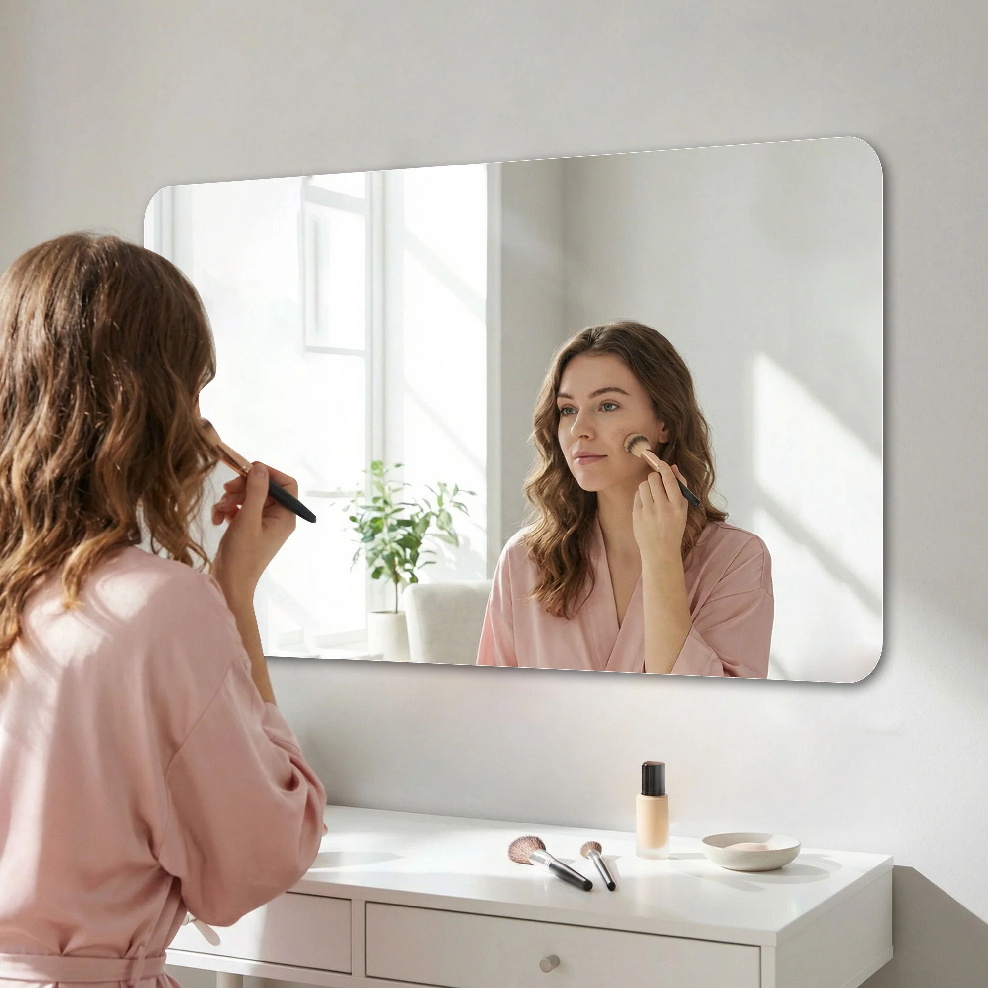 Bathroom Vanity Mirror, Wall-Mounted Mirror For Bathroom Anti-Fog, Waterproof - Image 2
