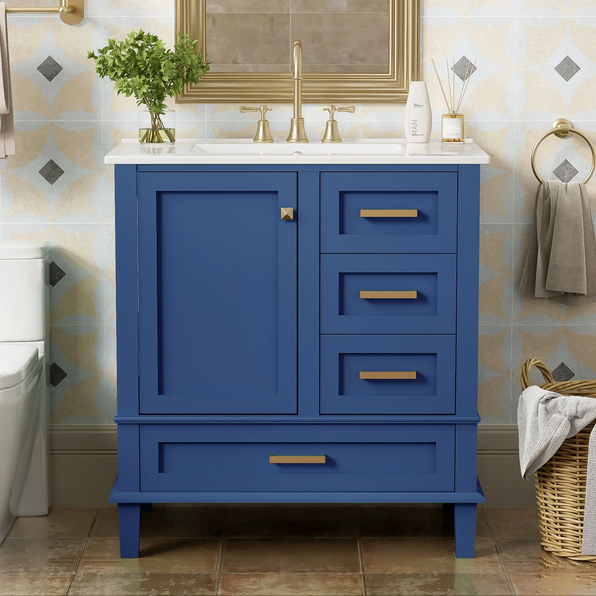 Bathroom Vanity, Modern Bathroom Cabinet With Sink Combo Set, Bathroom Storage Cabinet With A Soft Closing Door And 3 Drawers, Solid Wood Frame - Image 65