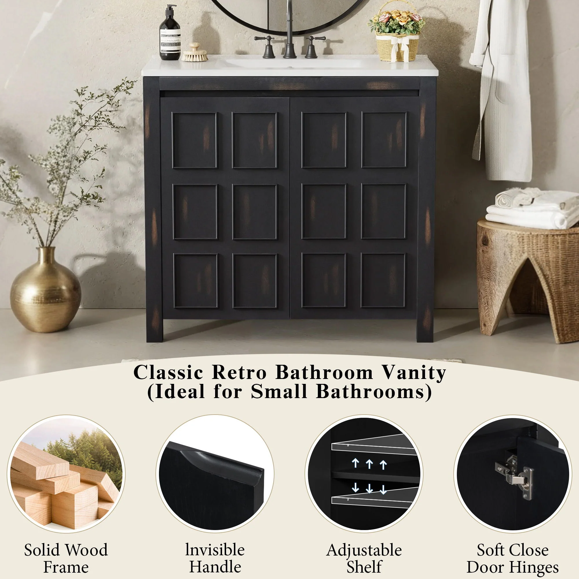 Bathroom Vanity Organizer With Sink, Combo Cabinet Set, Bathroom Storage Cabinet - Image 18