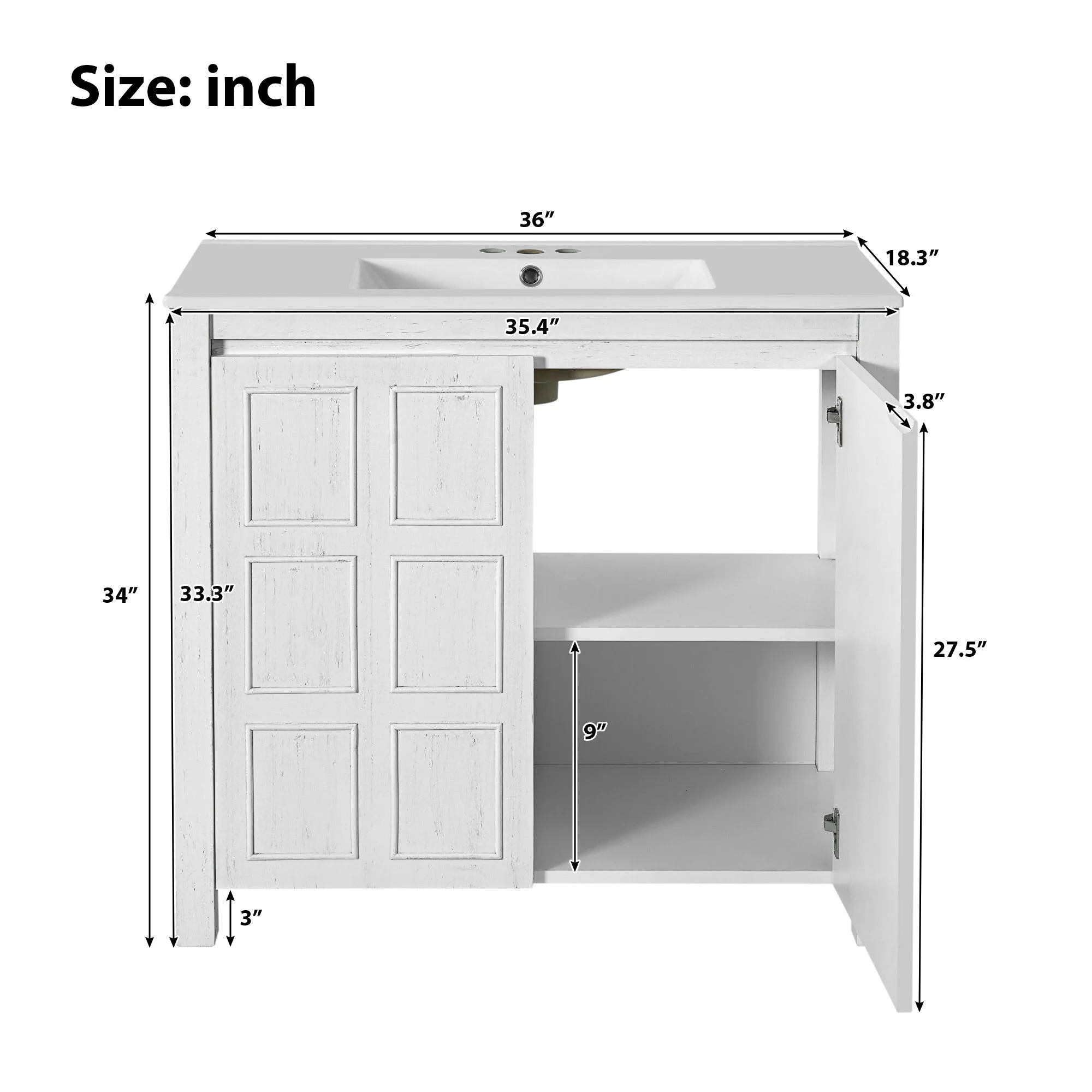 Bathroom Vanity Organizer With Sink, Combo Cabinet Set, Bathroom Storage Cabinet - Image 19