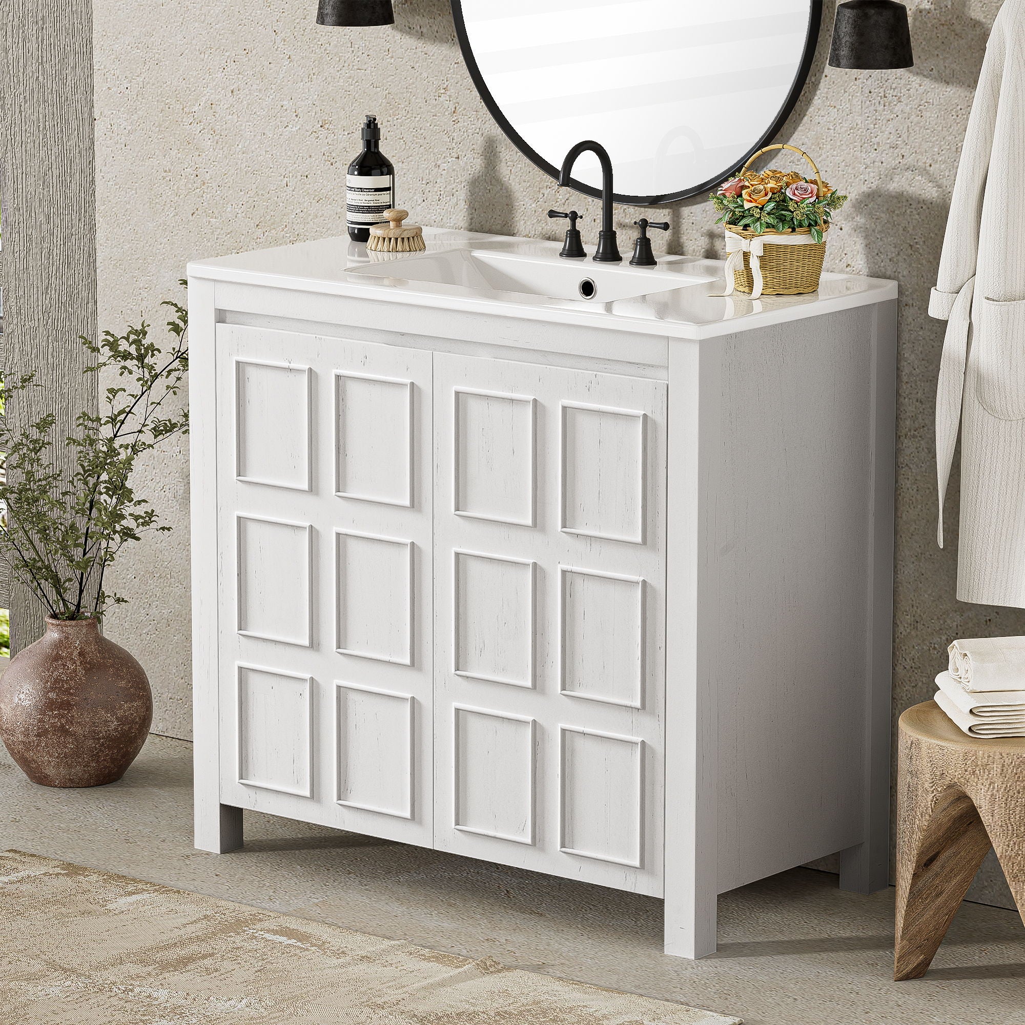 Bathroom Vanity Organizer With Sink, Combo Cabinet Set, Bathroom Storage Cabinet - Image 26