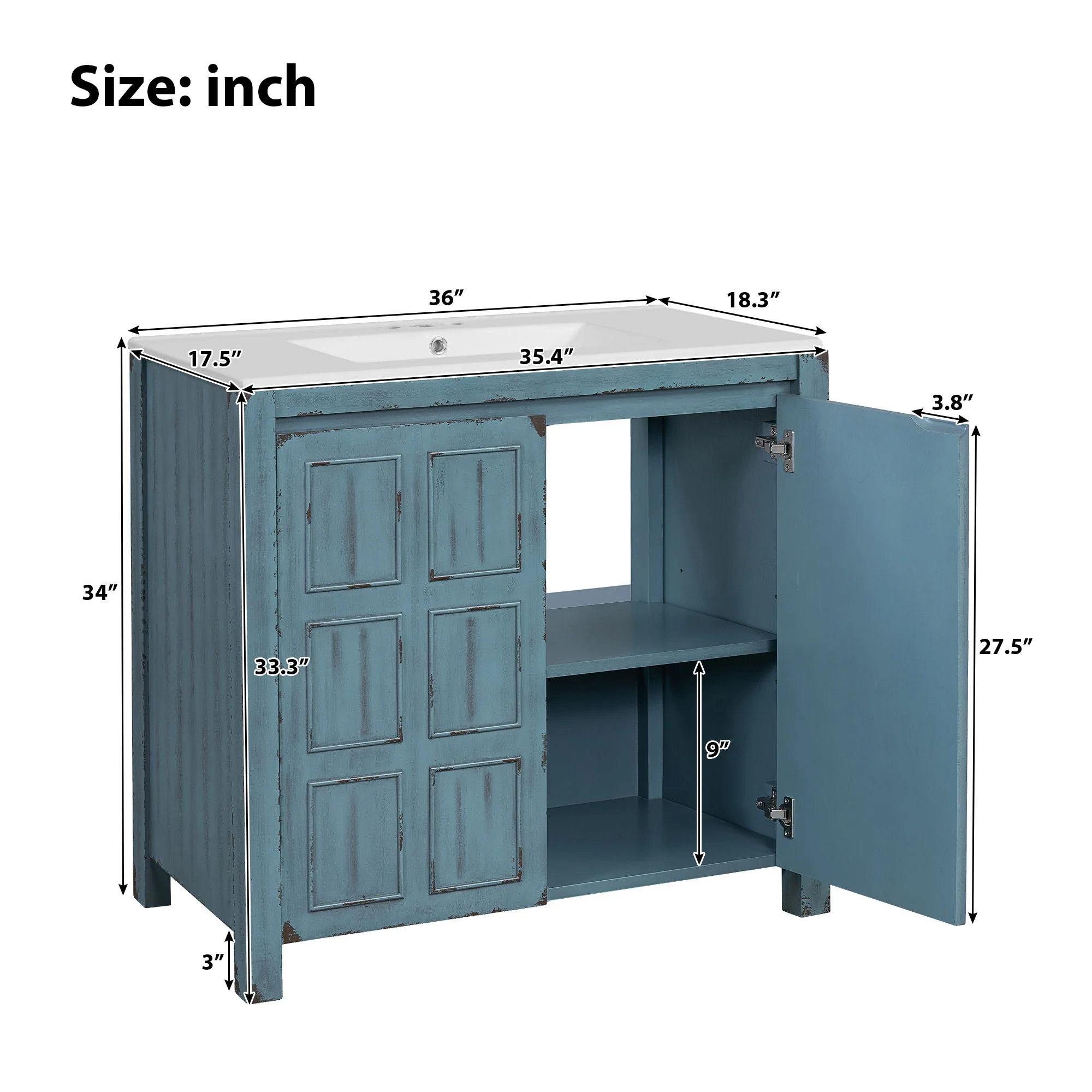 Bathroom Vanity Organizer With Sink, Combo Cabinet Set, Bathroom Storage Cabinet - Image 30