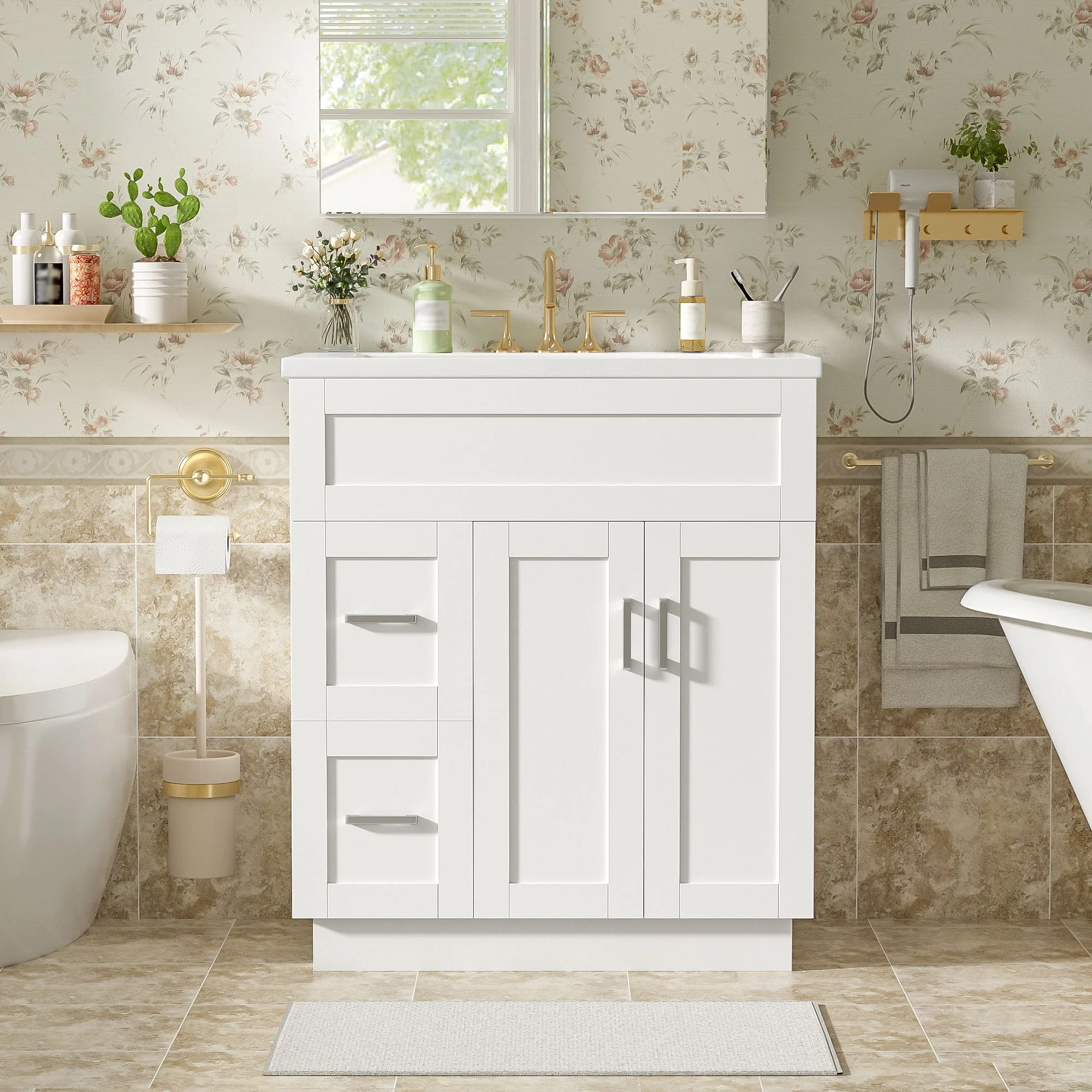 Bathroom Vanity With 2 Doors, 2 Drawers, Adjustable Shelf, Hidden Slides & Soft Close Hinges - Image 17