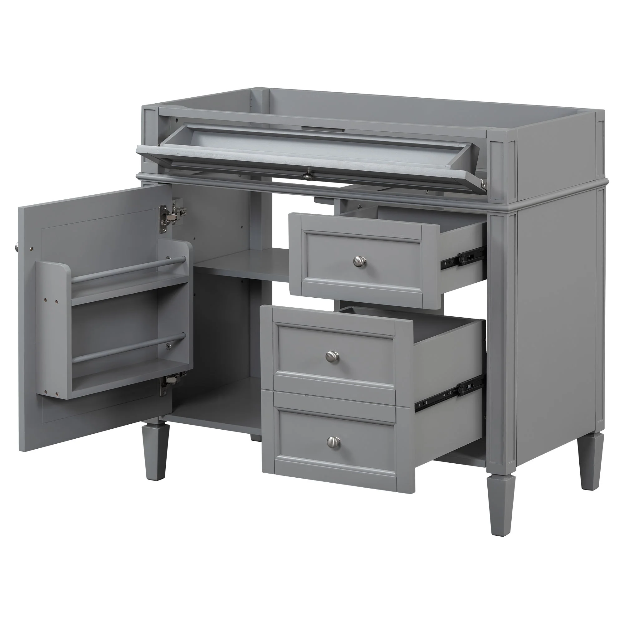 Bathroom Vanity With 2 Drawers And Tip-Out Drawer, Storage Cabinet - Image 10