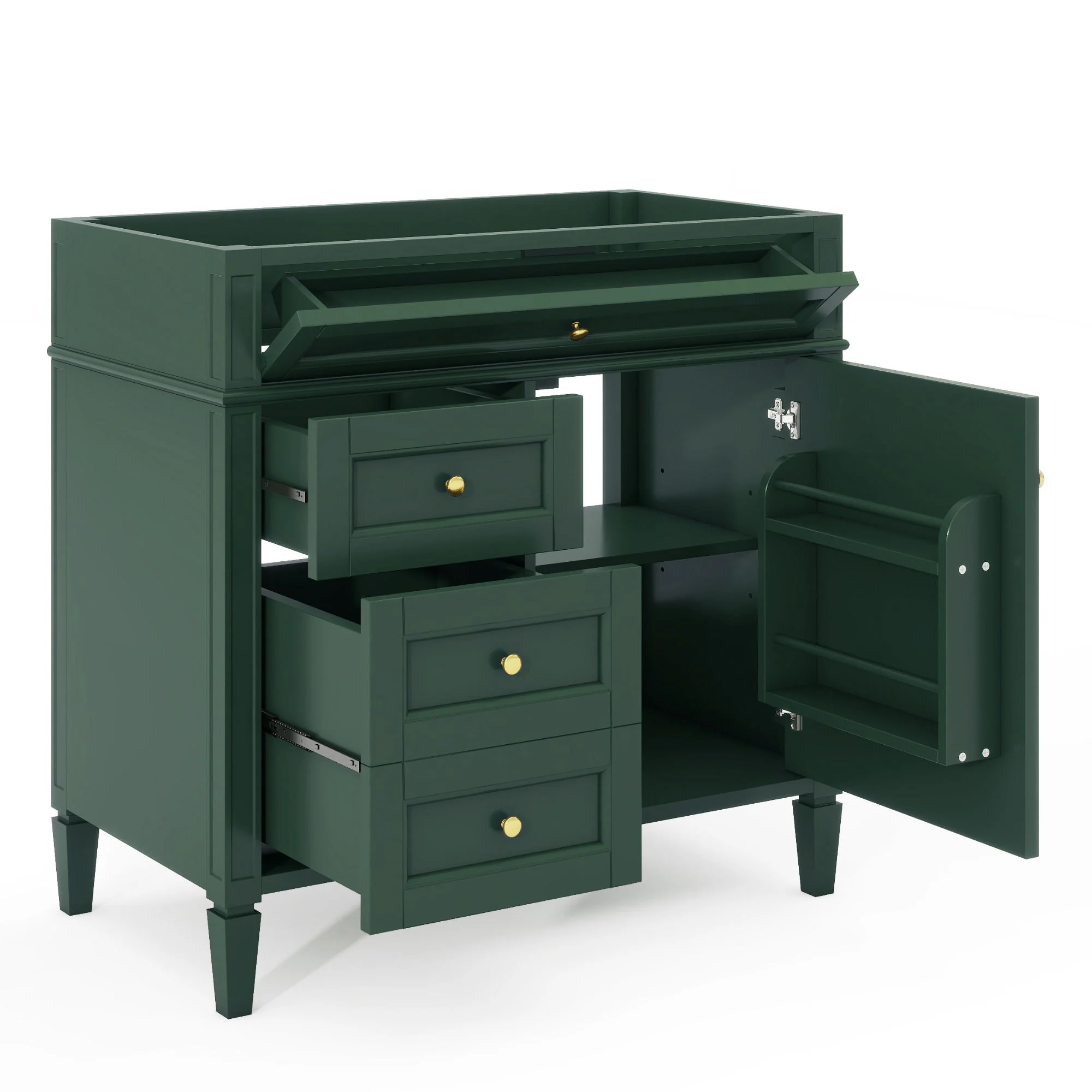 Bathroom Vanity With 2 Drawers And Tip-Out Drawer, Storage Cabinet - Image 59
