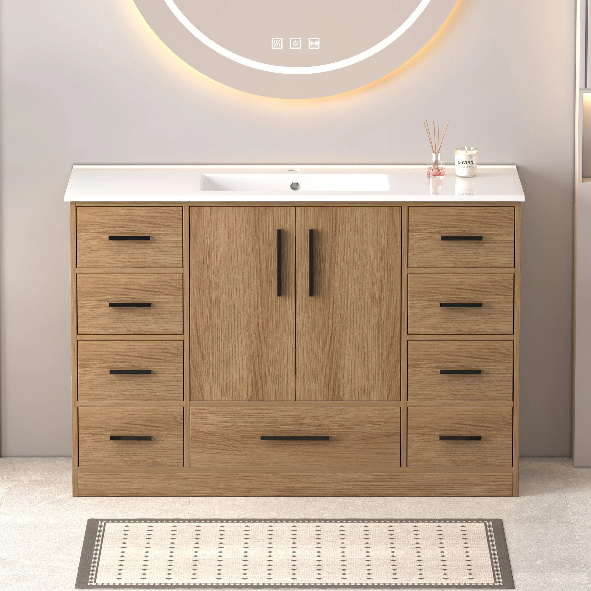 Bathroom Vanity With Abundant Storage 2 Soft Close Doors And 9 Drawers - Image 12