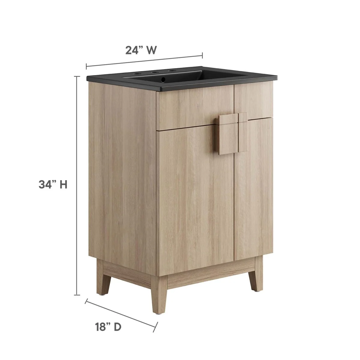 Bathroom Vanity with Ceramic Sink and Storage Cabinet for Bath, Contemporary Vanity Unit - Image 3
