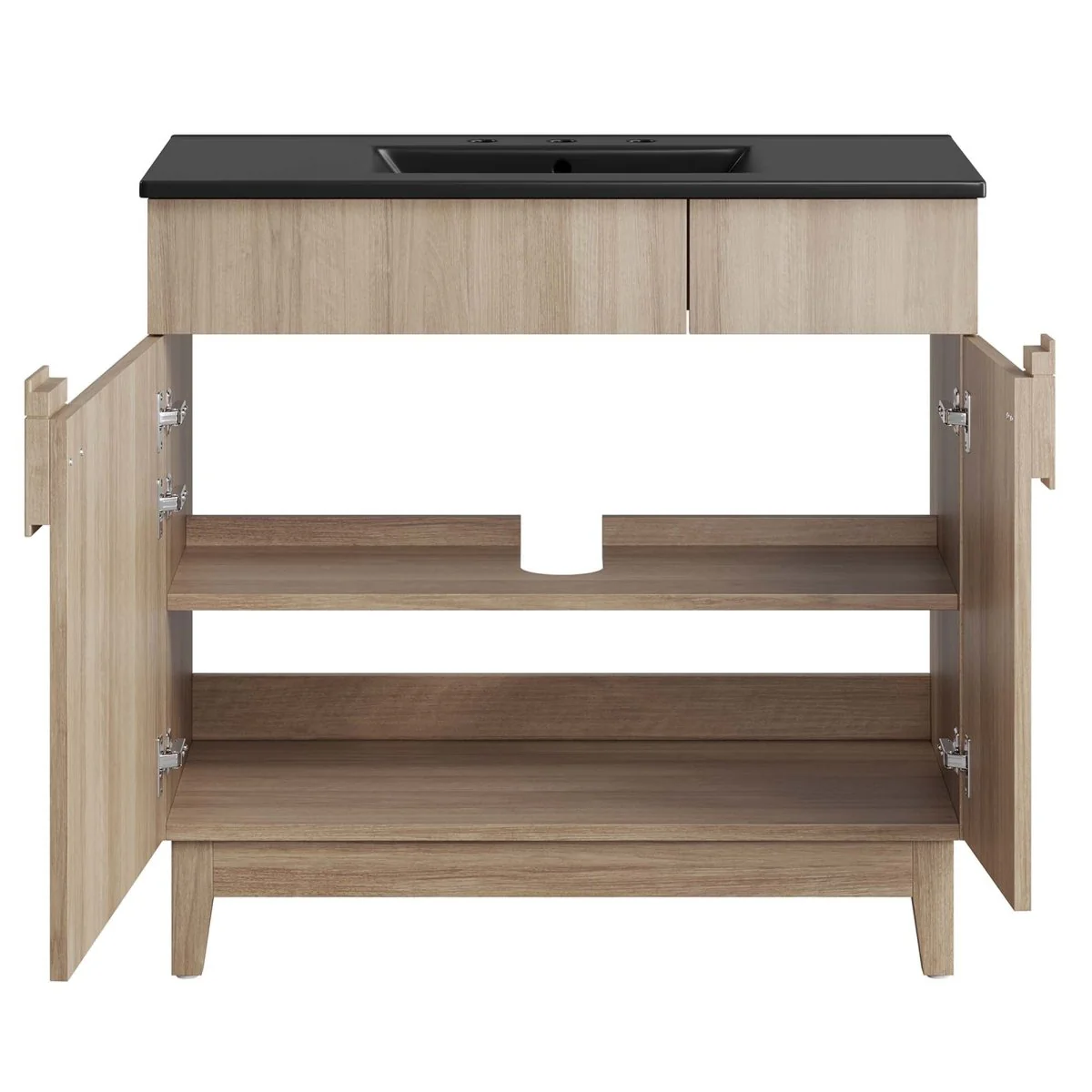 Bathroom Vanity with Ceramic Sink and Storage Cabinet for Bath, Contemporary Vanity Unit - Image 75