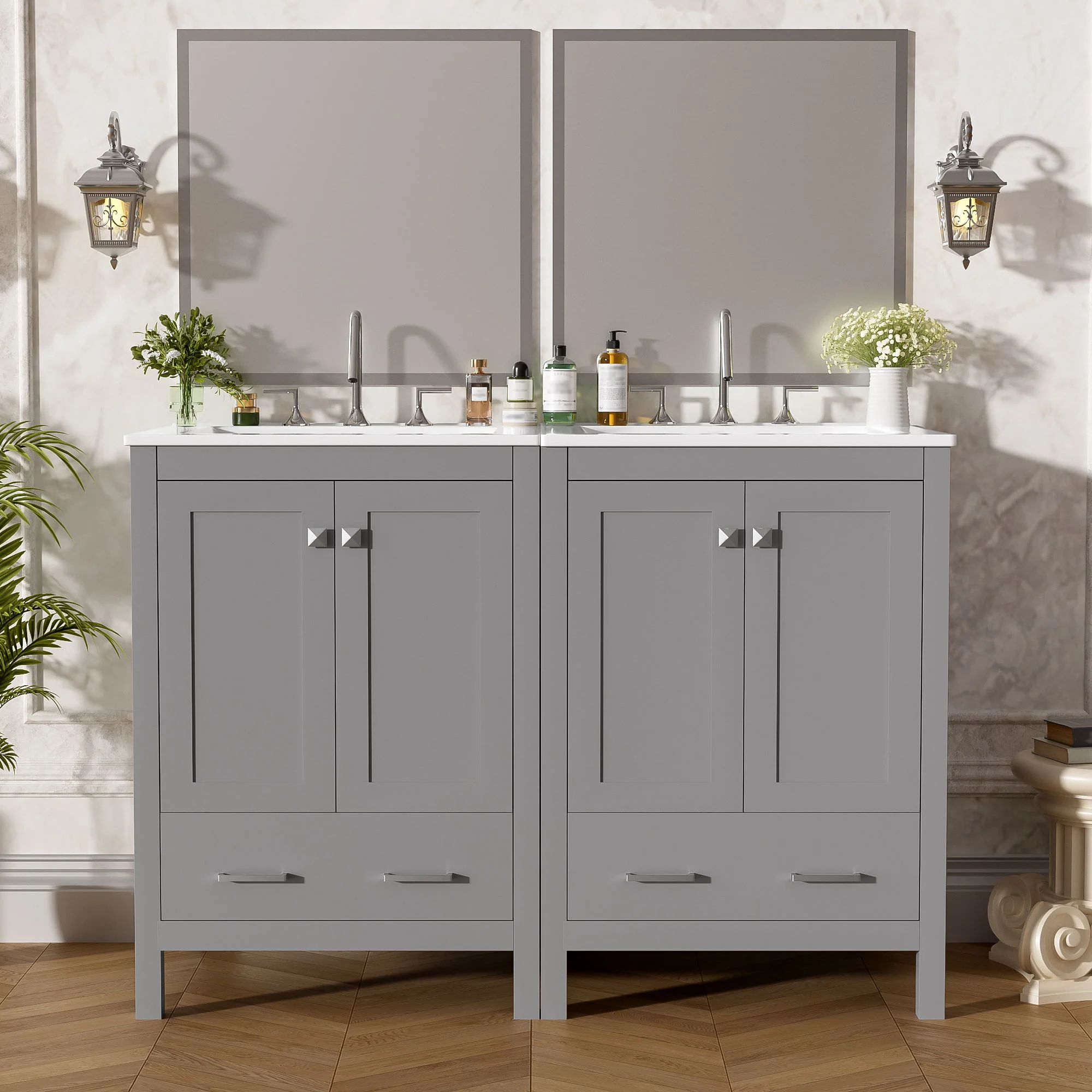 Bathroom Vanity With Integrated Undermount Ceramic Sink, 2 Doors And 1 Drawer, Soft Close Hinges - Image 48