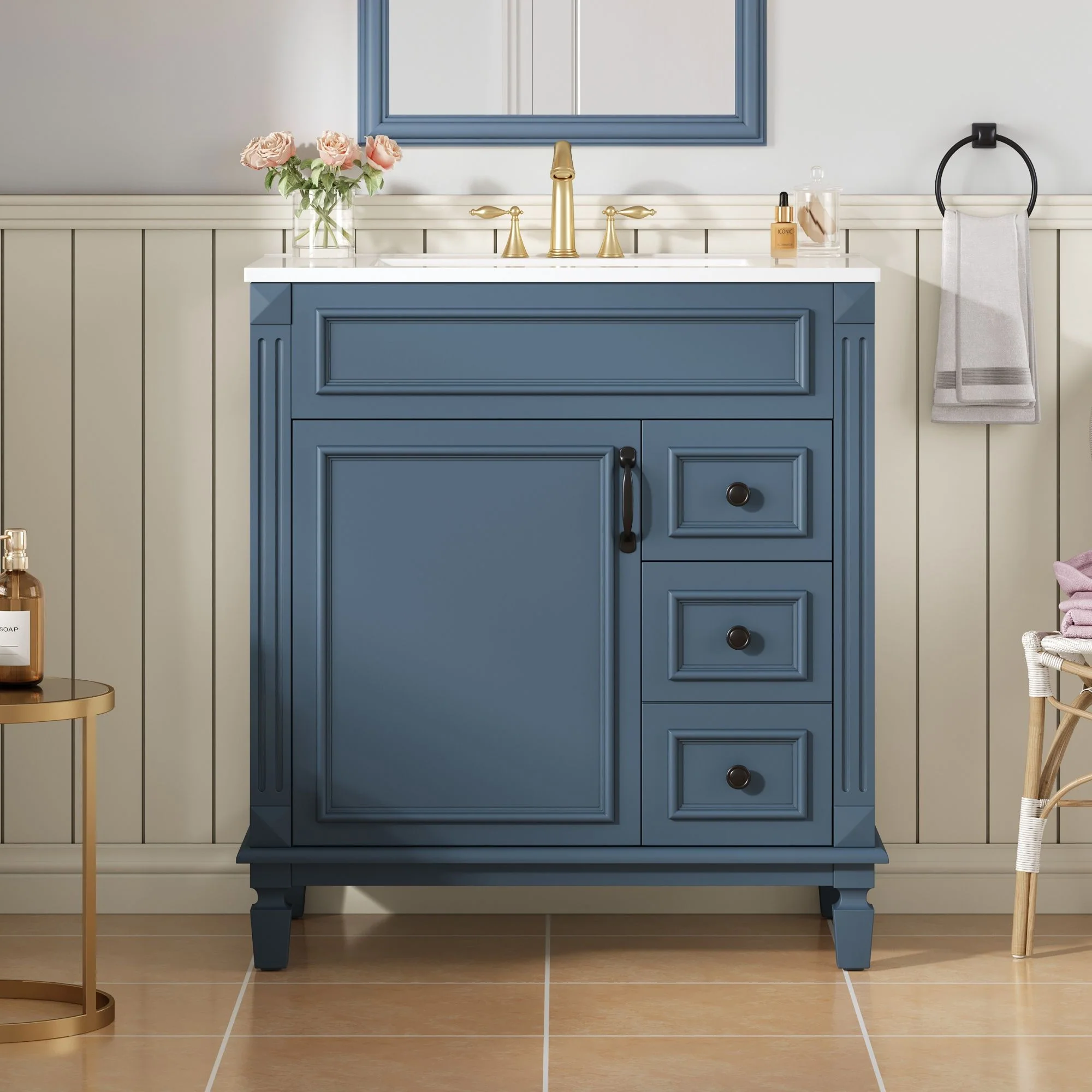 Bathroom Vanity With Sink, Cabinet With 2 Drawers And Adjustable Shelf - Image 24