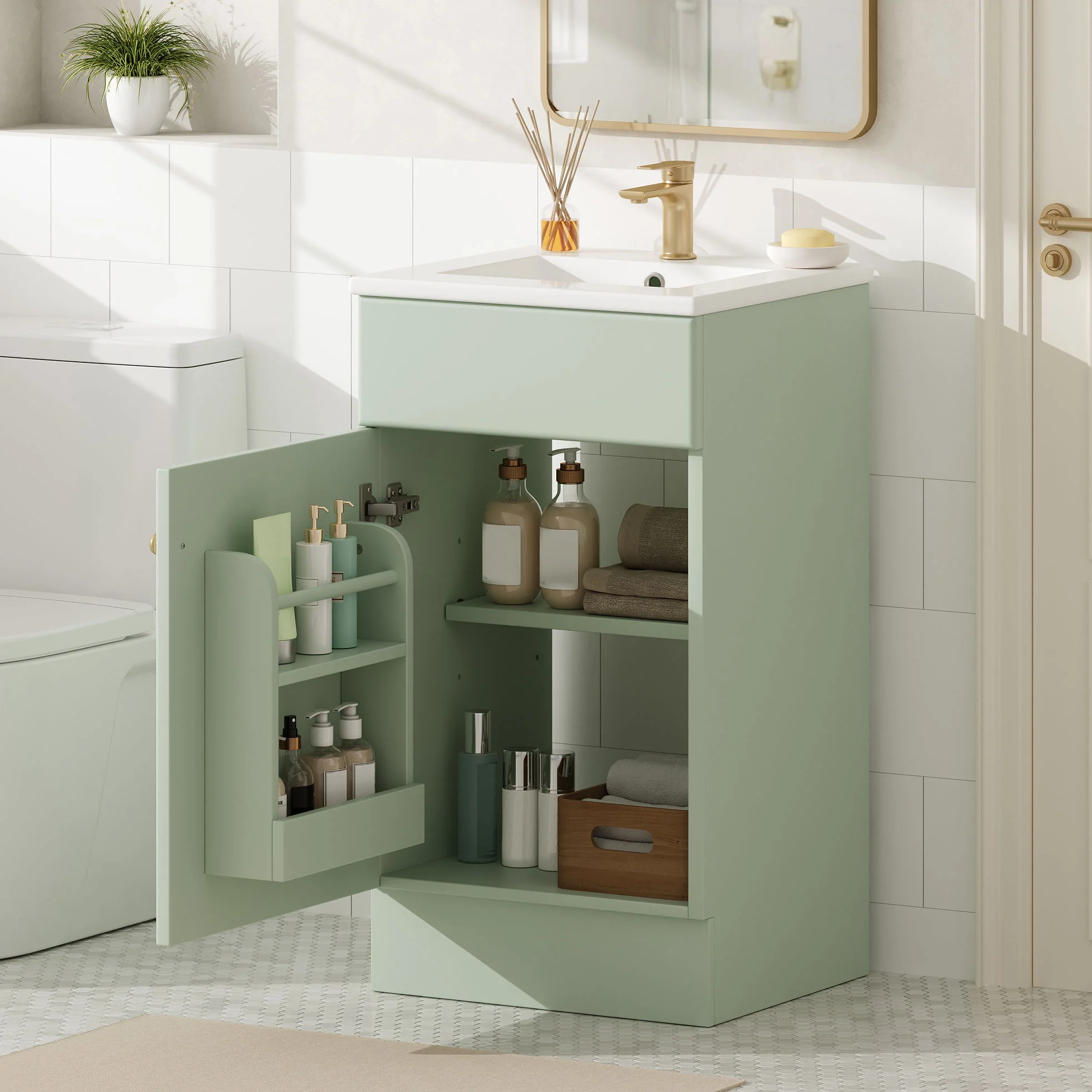 Bathroom Vanity With Sink, Cabinet With Adjustable Shelf - Image 26