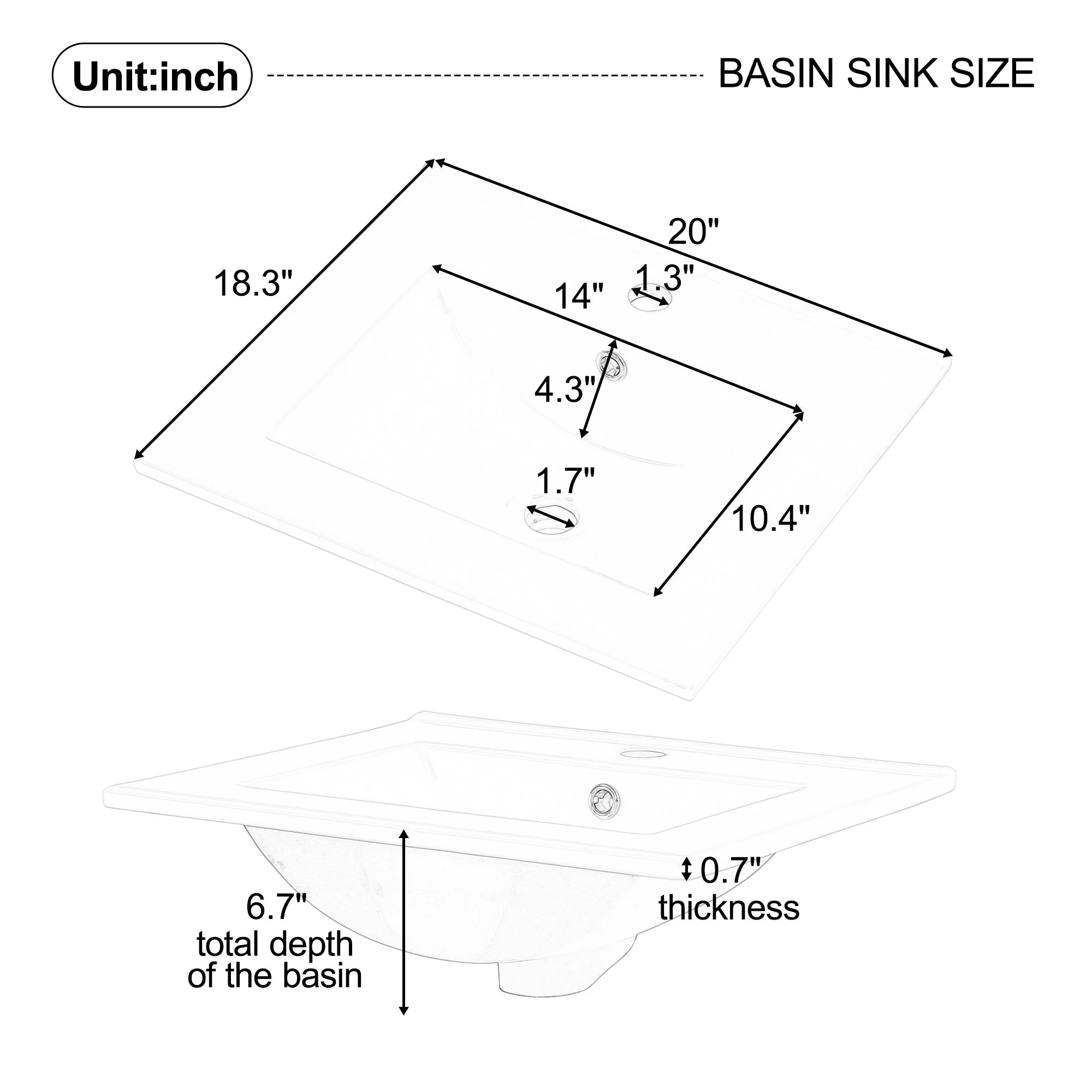 Bathroom Vanity With Sink, Cabinet With Adjustable Shelf - Image 42