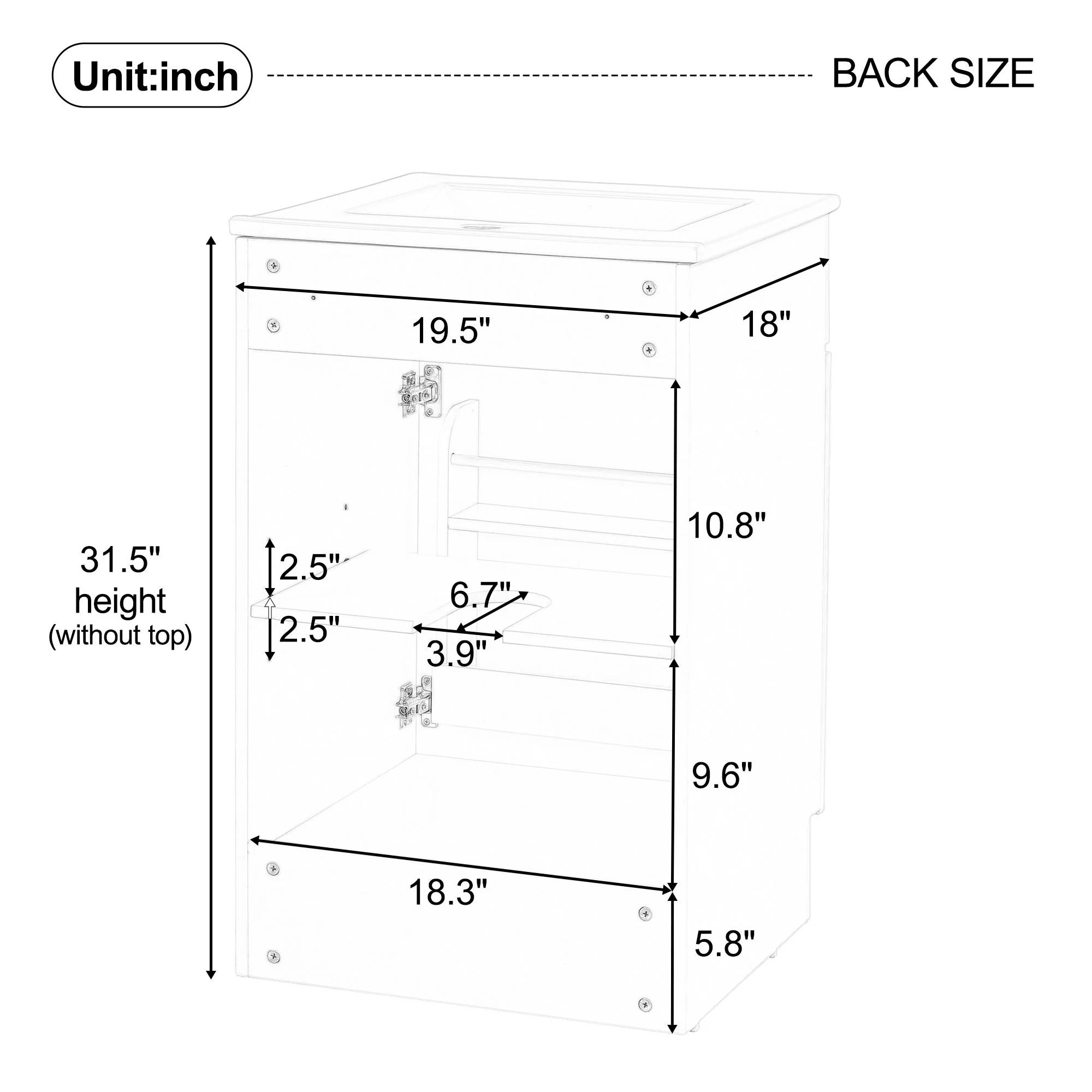 Bathroom Vanity With Sink, Cabinet With Adjustable Shelf - Image 66