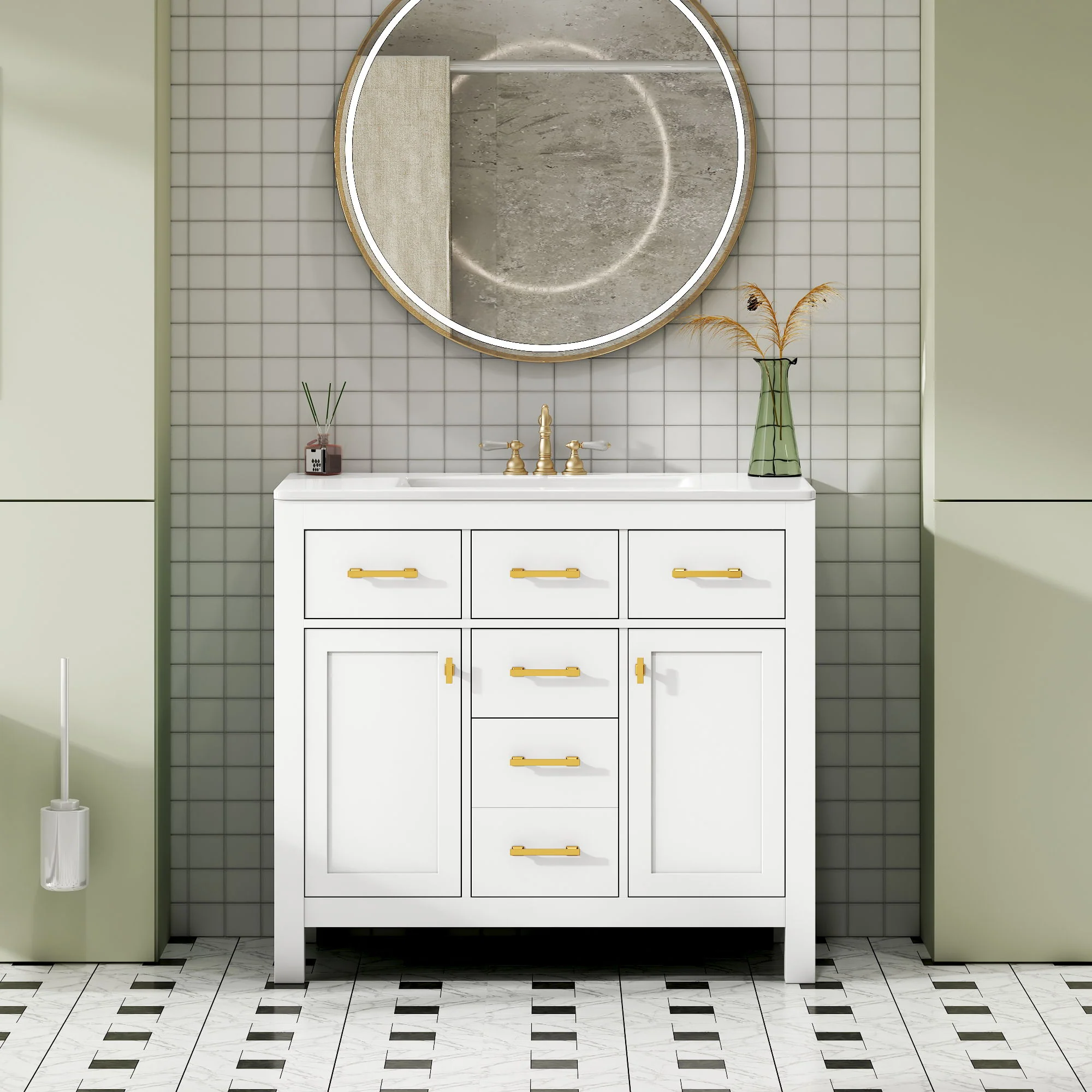 Bathroom Vanity With Sink Combo Set, Modern Bathroom Cabinet With 4 Drawers - Image 27