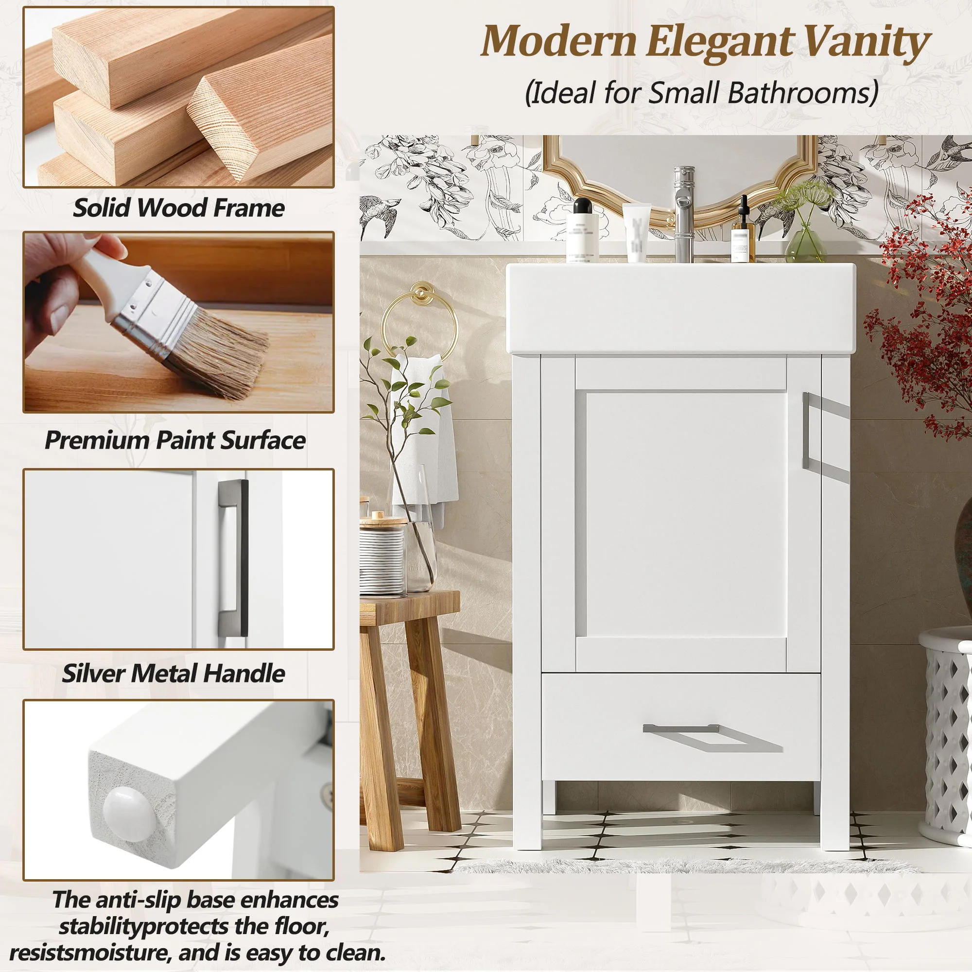 Bathroom Vanity With Sink, Frame And Drawer - Image 15