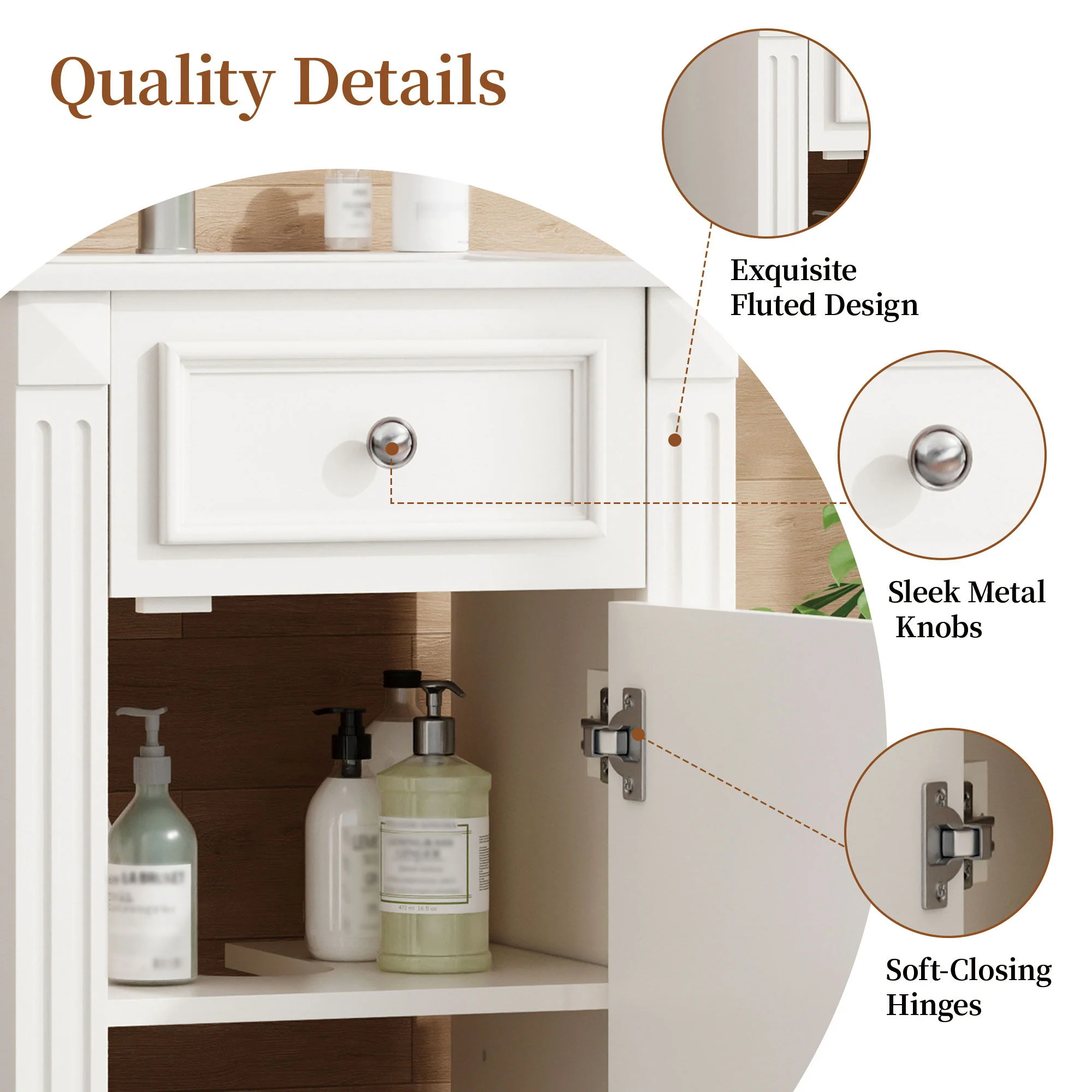 Bathroom Vanity With Sink, Soft-Closing Door, Adjustable Shelf - Image 5