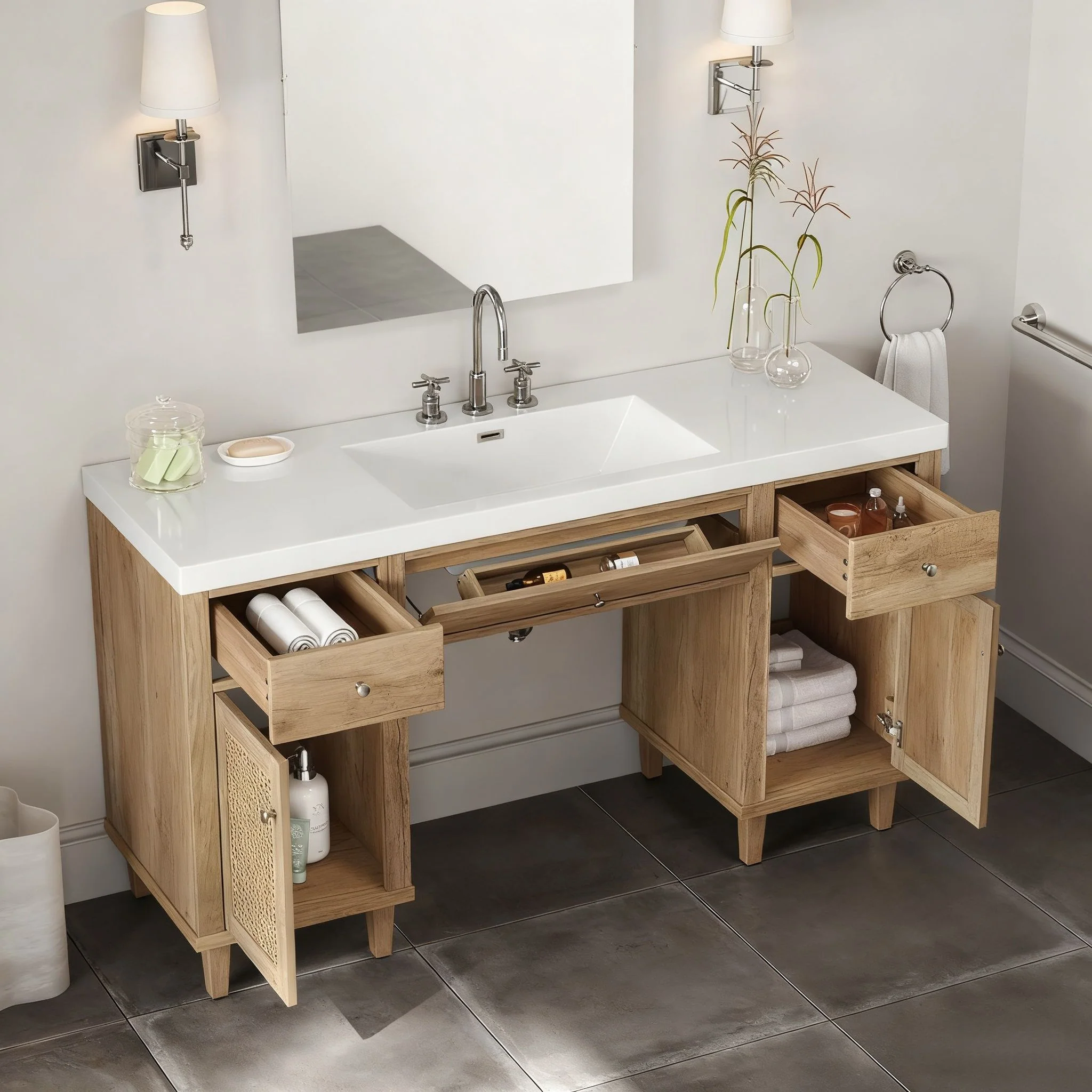 Bathroom Vanity With Sink, Spacious Storage Cabinet - Image 11