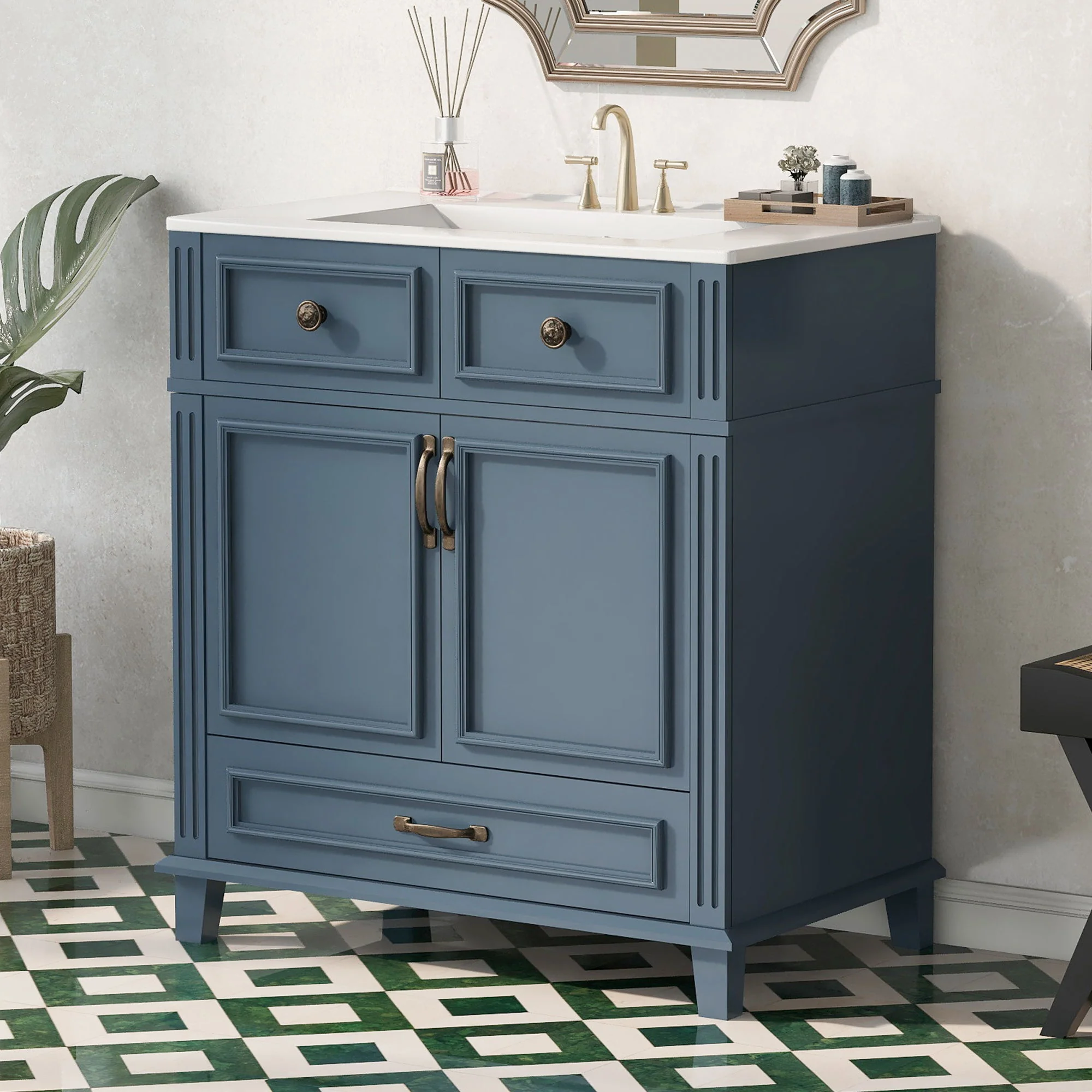 Bathroom Vanity With Sink, Storage Cabinet - Image 9