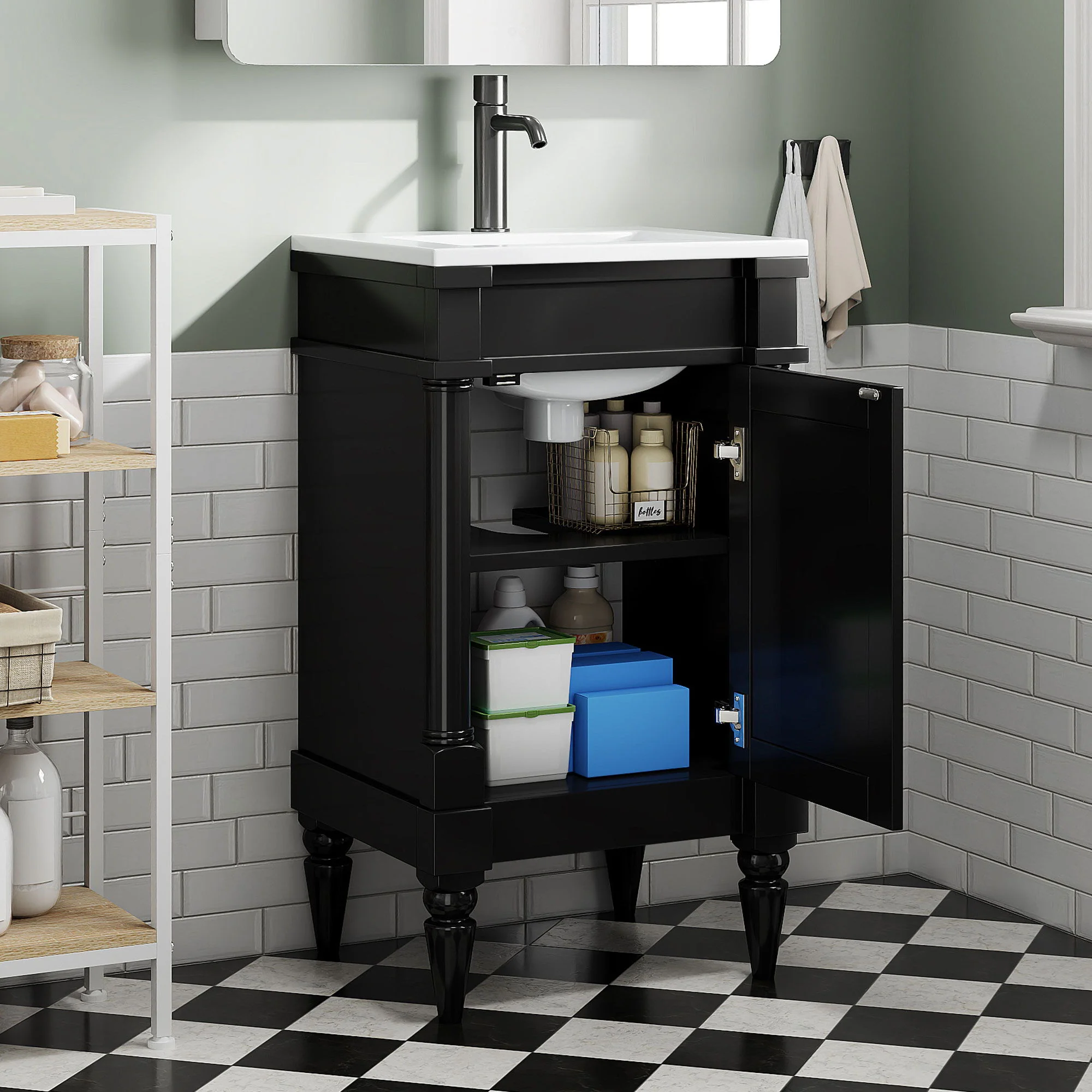 Bathroom Vanity With Sink, Storage Cabinet With Door, Drop In Sink, Compact Freestanding Design - Image 25