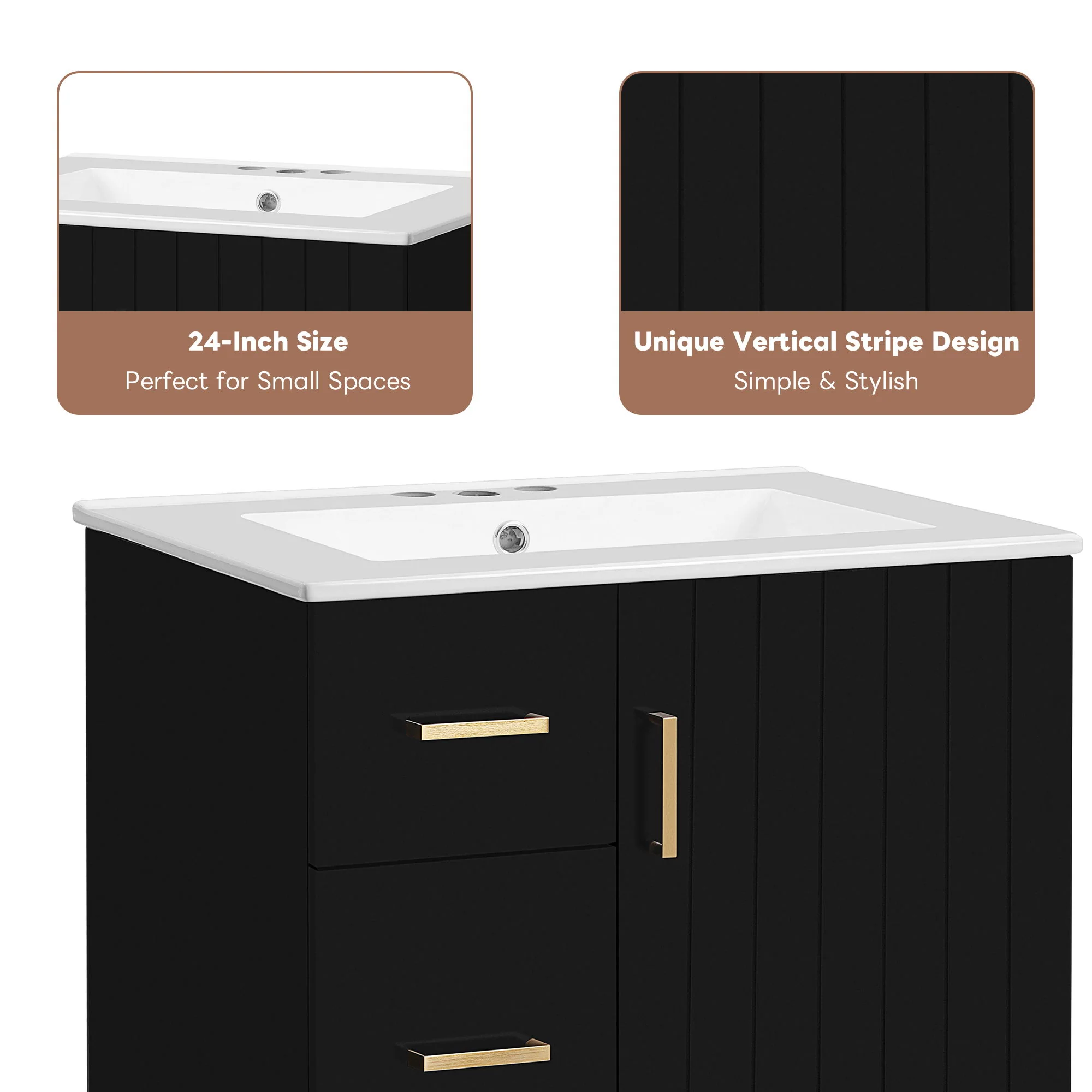 Bathroom Vanity With Under Mount Sink, 2 Drawers And Soft Closing Door - Image 24