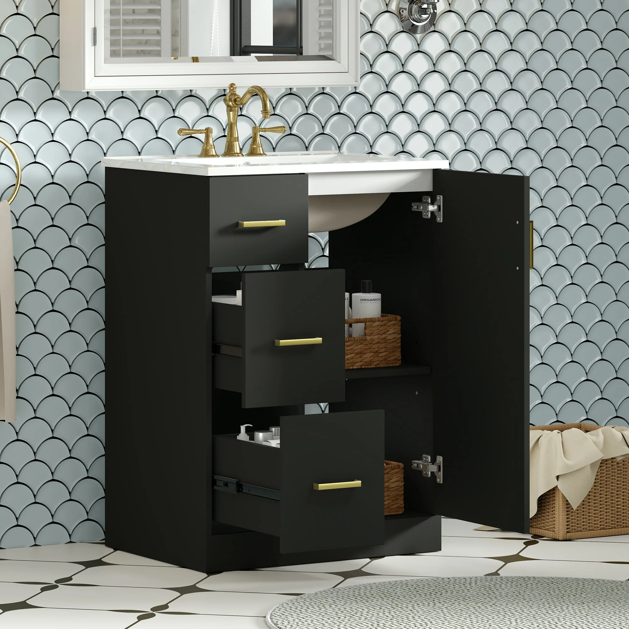 Bathroom Vanity With Under Mount Sink, 2 Drawers And Soft Closing Door - Image 4