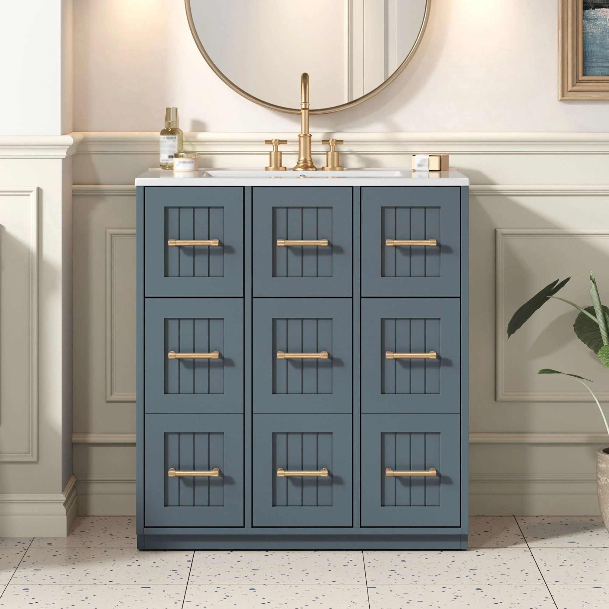 Bathroom Vanity With Undermount Sink, Soft-Close Doors, Drawers, Ceramic Sink - Image 13