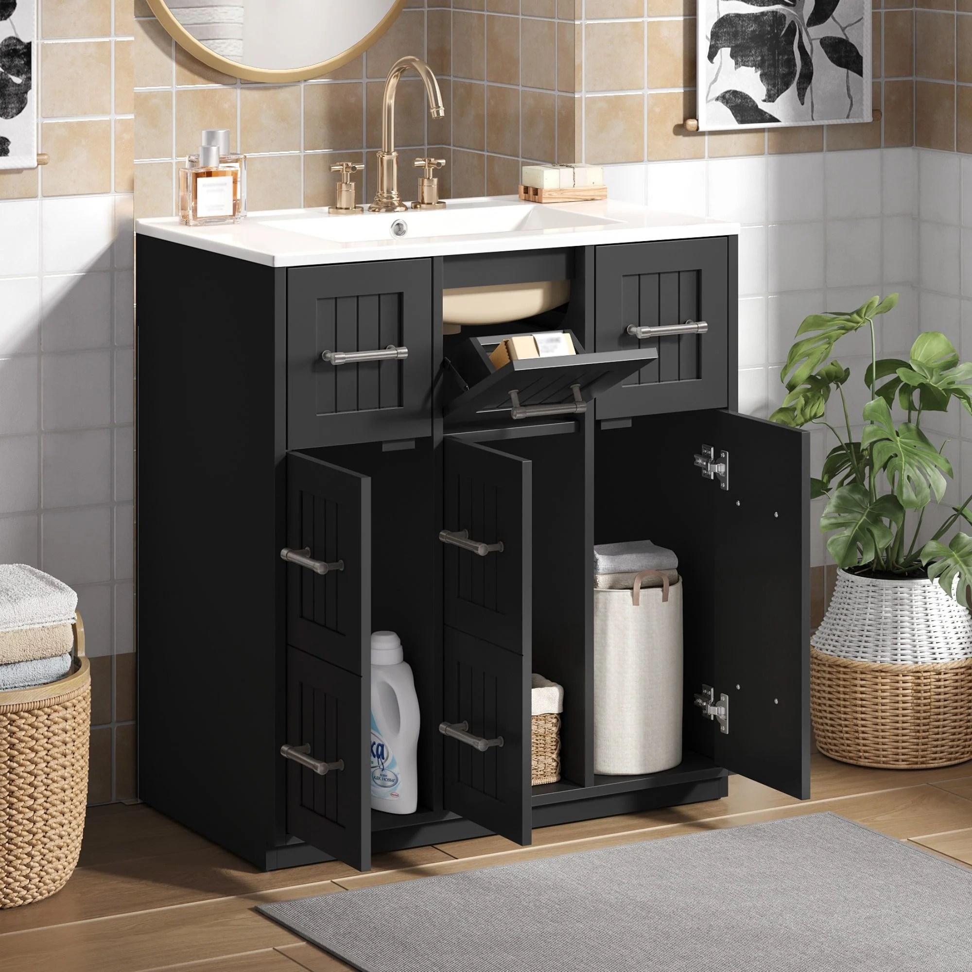 Bathroom Vanity With Undermount Sink, Soft-Close Doors, Drawers, Ceramic Sink - Image 15
