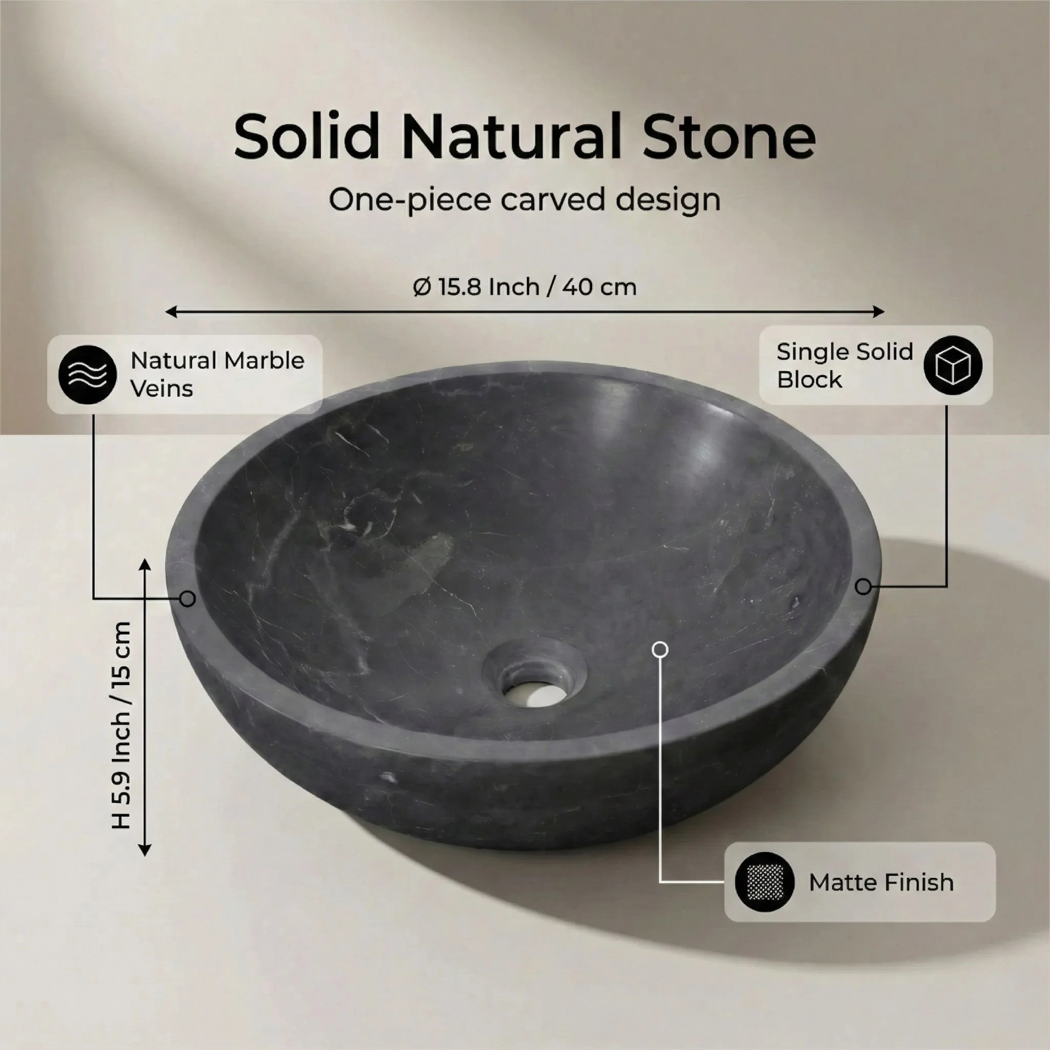Bathroom Vessel Sink, Circular Design - Image 13