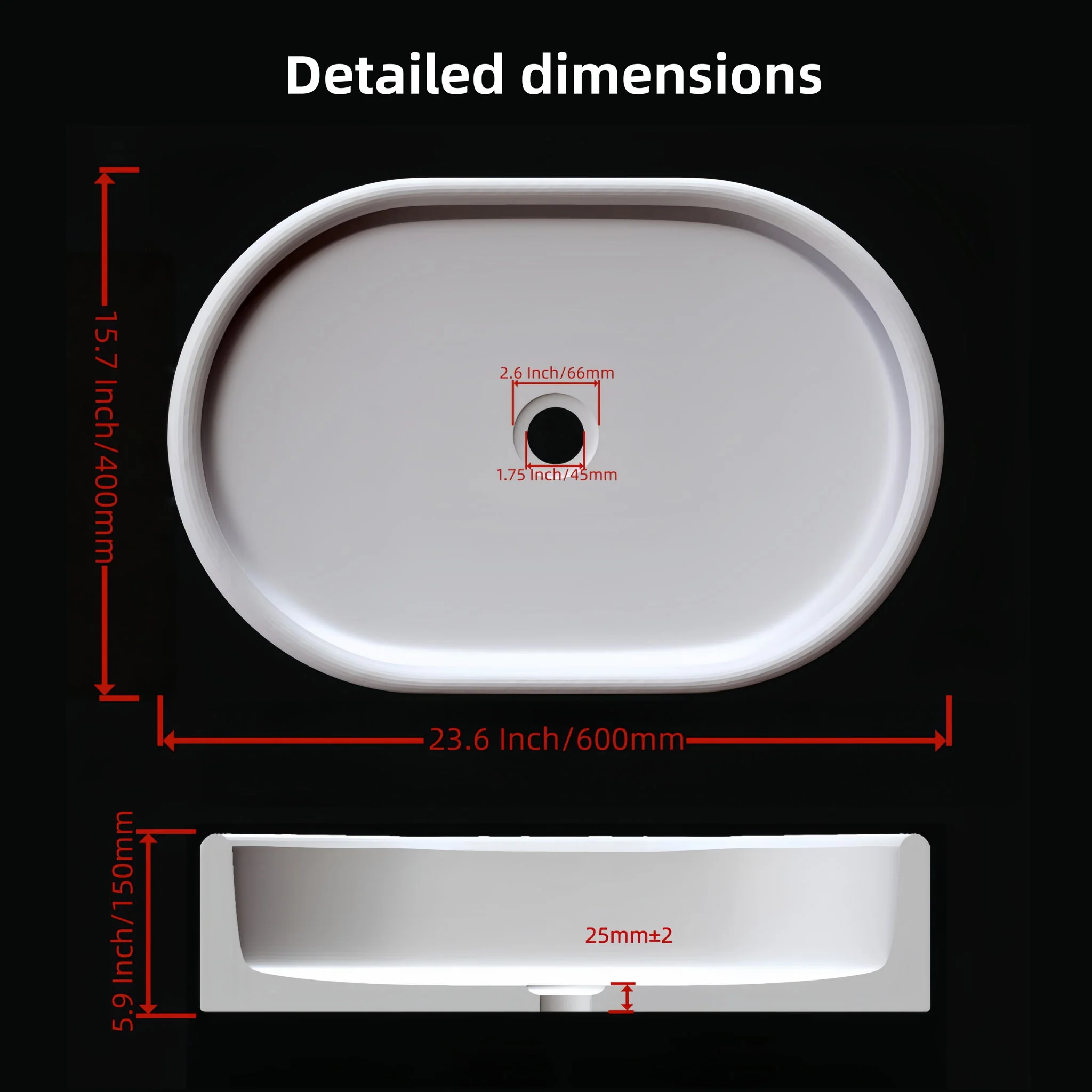 Bathroom Vessel Sink, Semi Polished Surface - Image 30