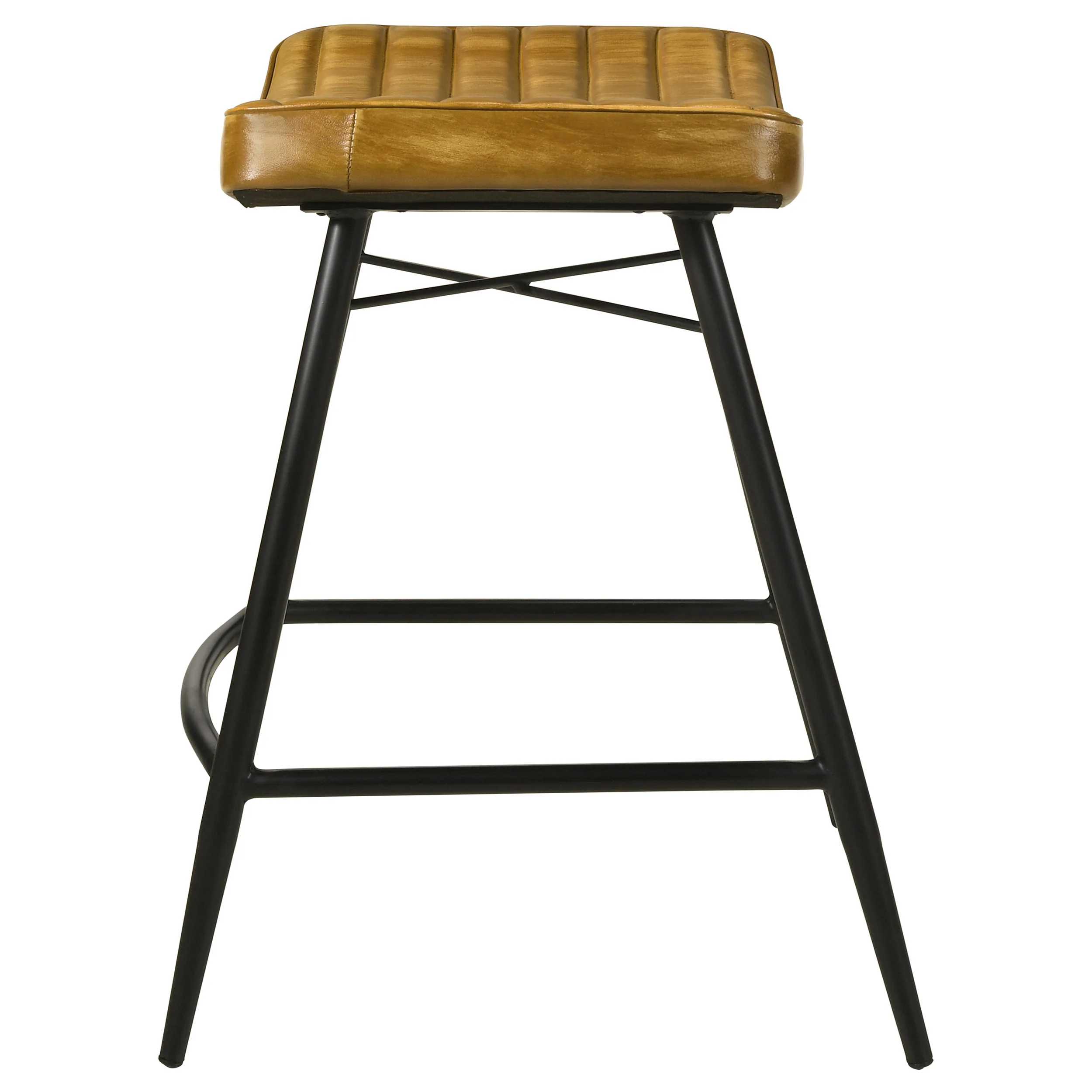 Bayu Leather Counter Stool in Antique Camel (Set of 2) - Image 8