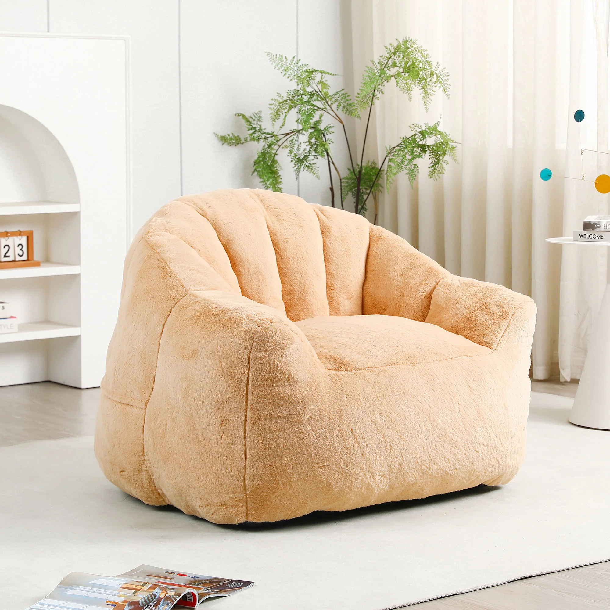 Beanbag Chair, Beanbag Sofa Chair With Armrests Stuffed High Density Foam - Image 36