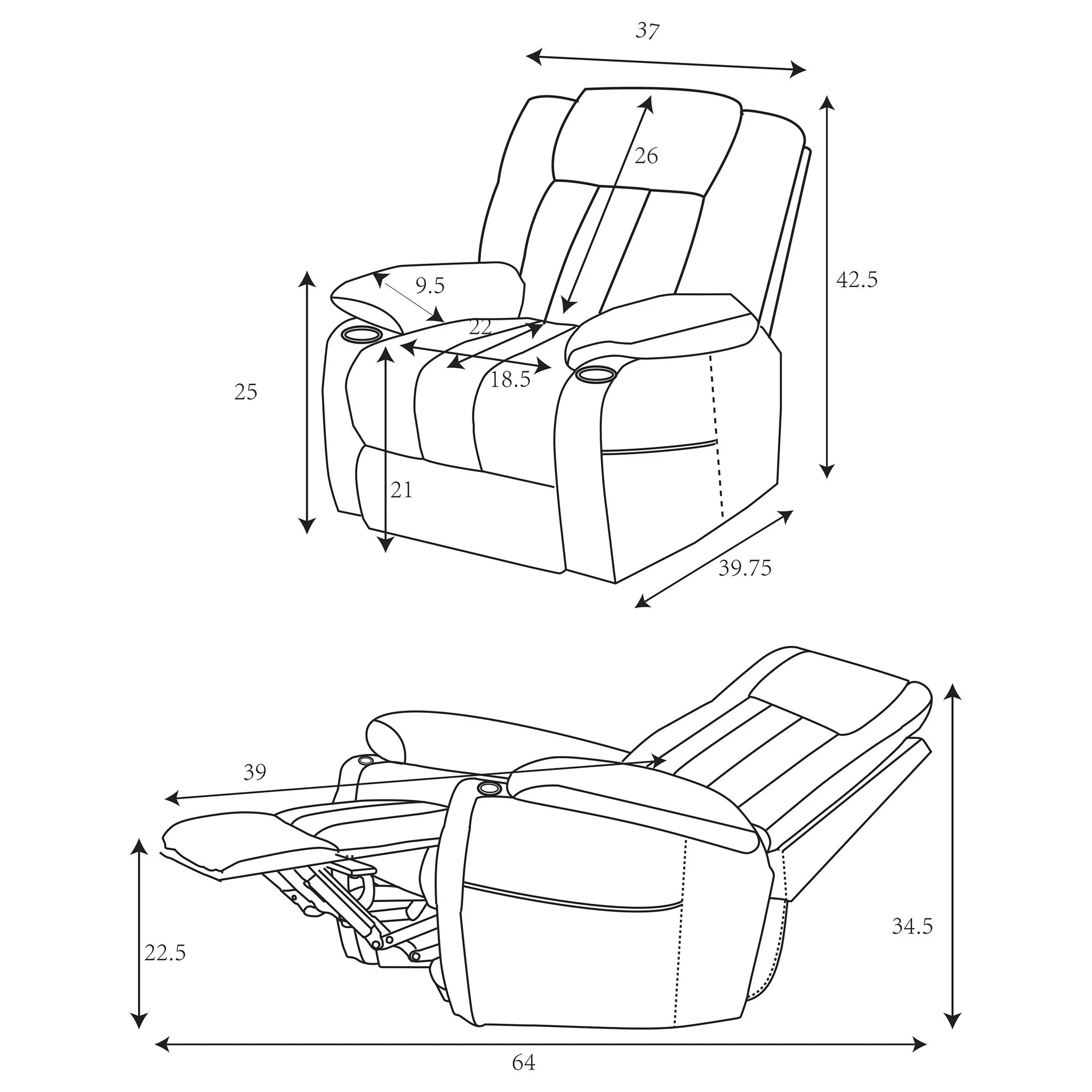Beca - Upholstered Power Lift Recliner With Cupholders And USB Charging - Image 35