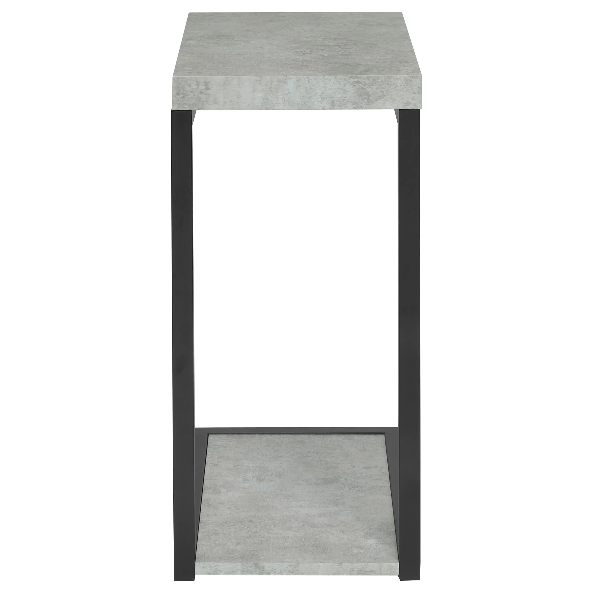 Beck Engineered Wood C-Shape Sofa Side Table, Cement - Image 3