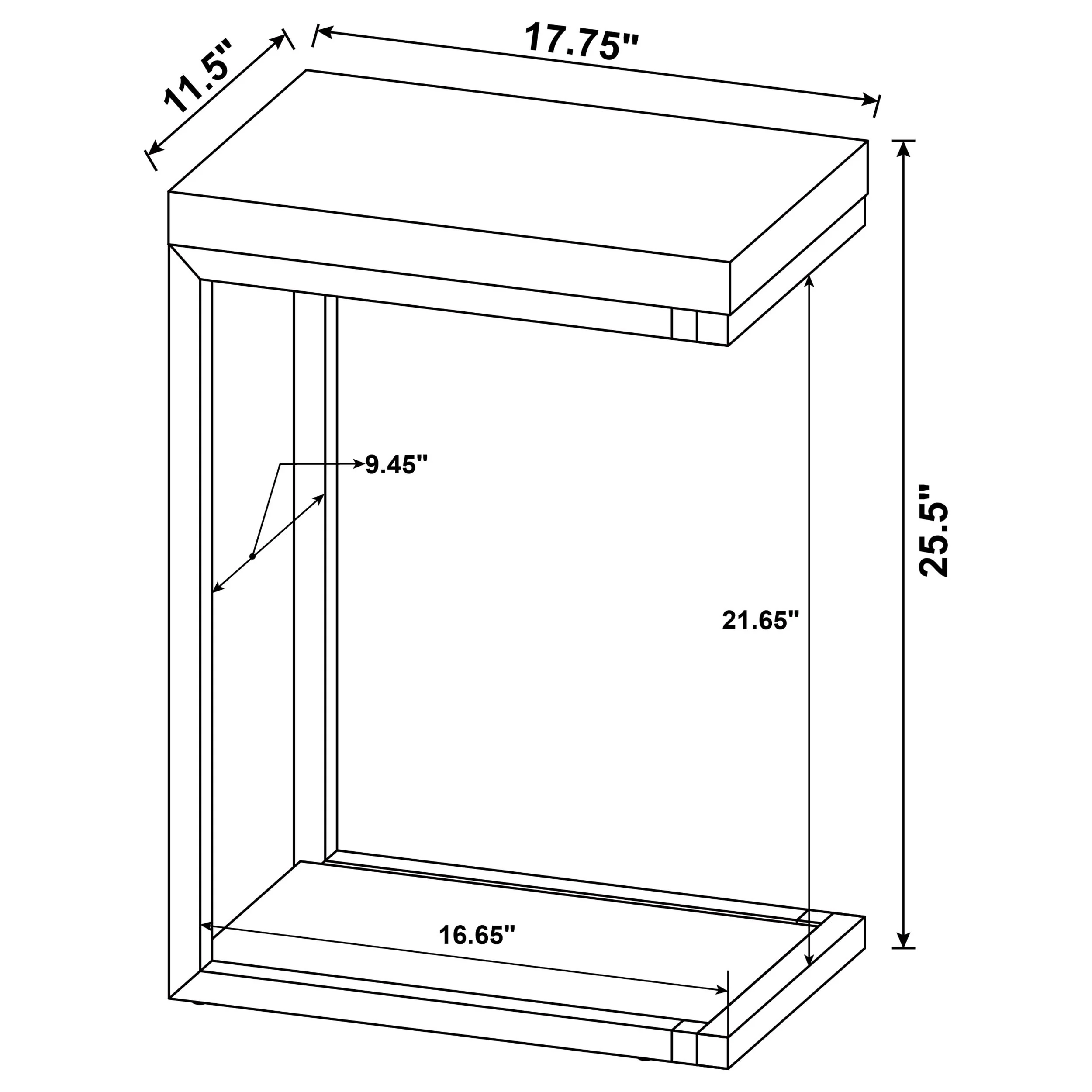 Beck Engineered Wood C-Shape Sofa Side Table, Cement - Image 6