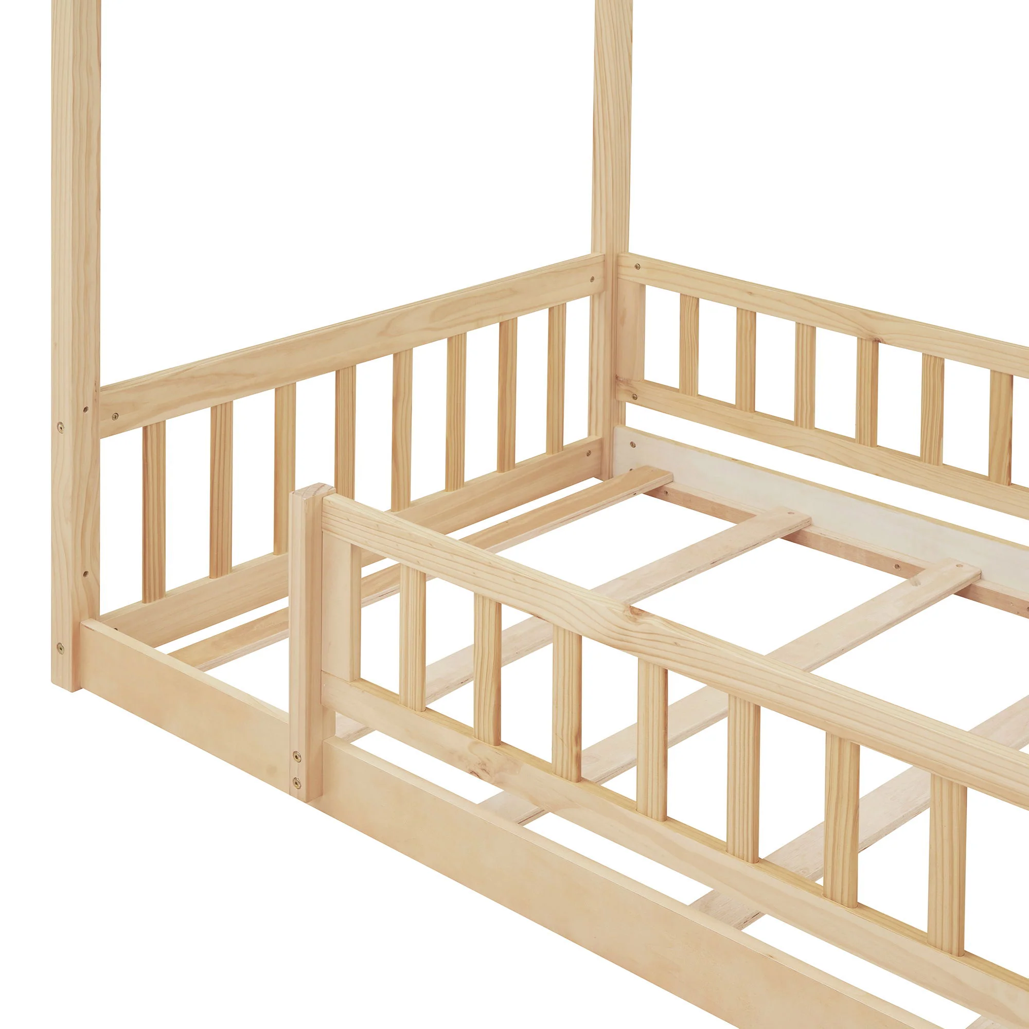 Bed House Bed Frame With Fence - Image 72
