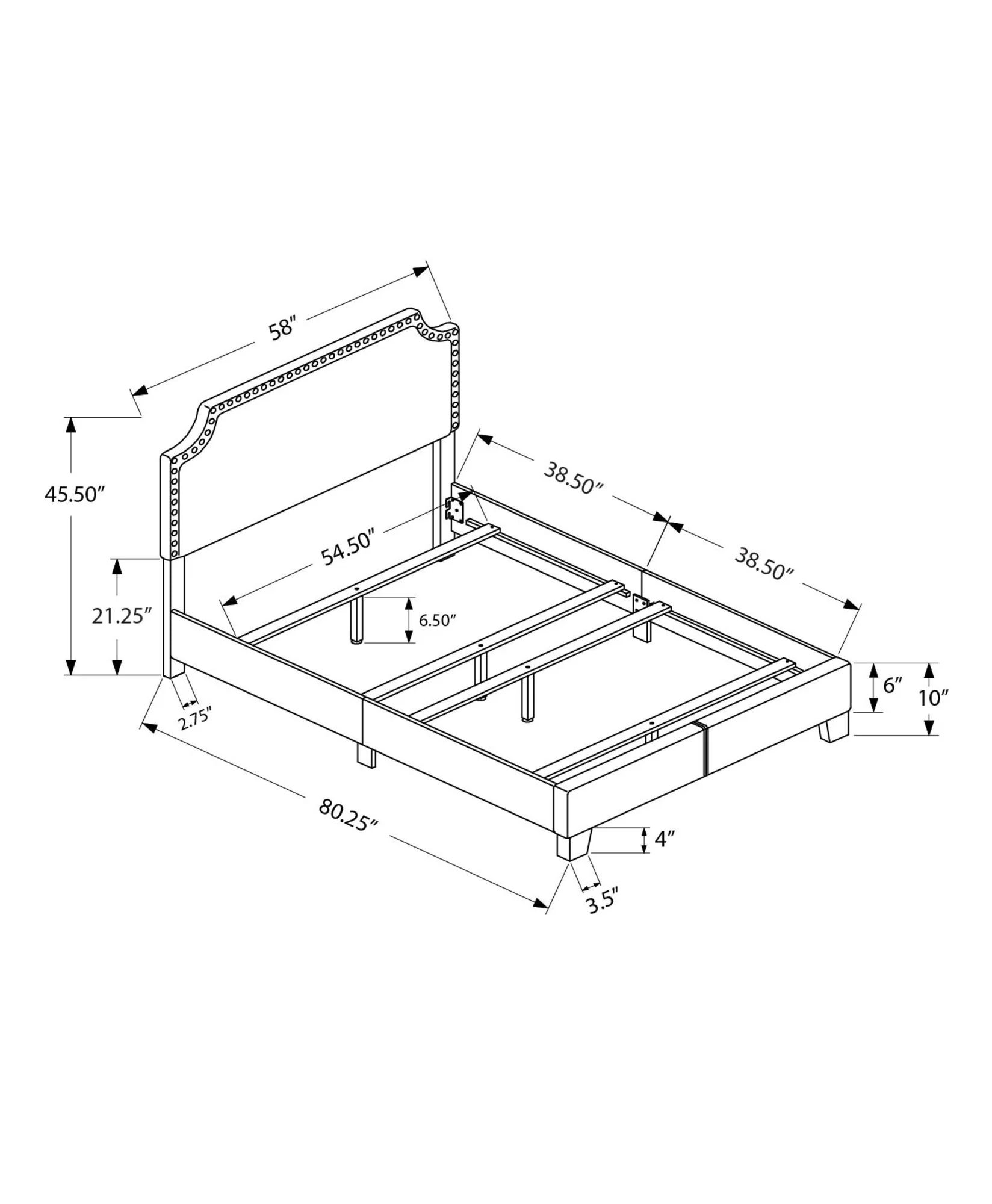 Bed Upholstered, Transitional - Image 5