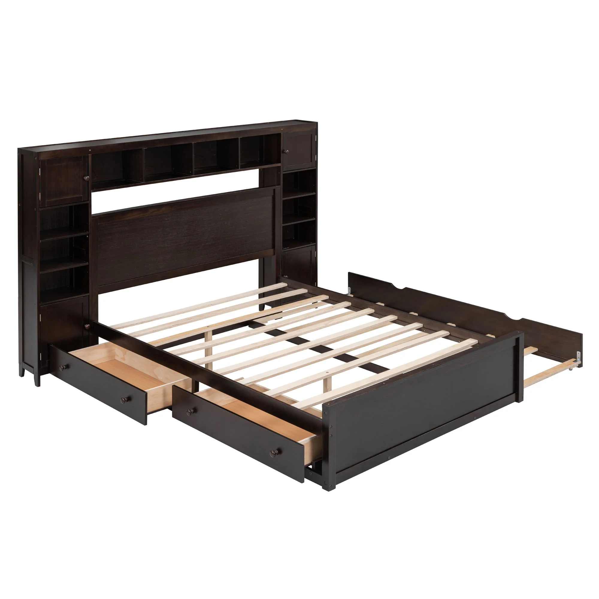 Bed With All In One Cabinet, Shelf And Sockets, Twin Long Trundle - Image 14