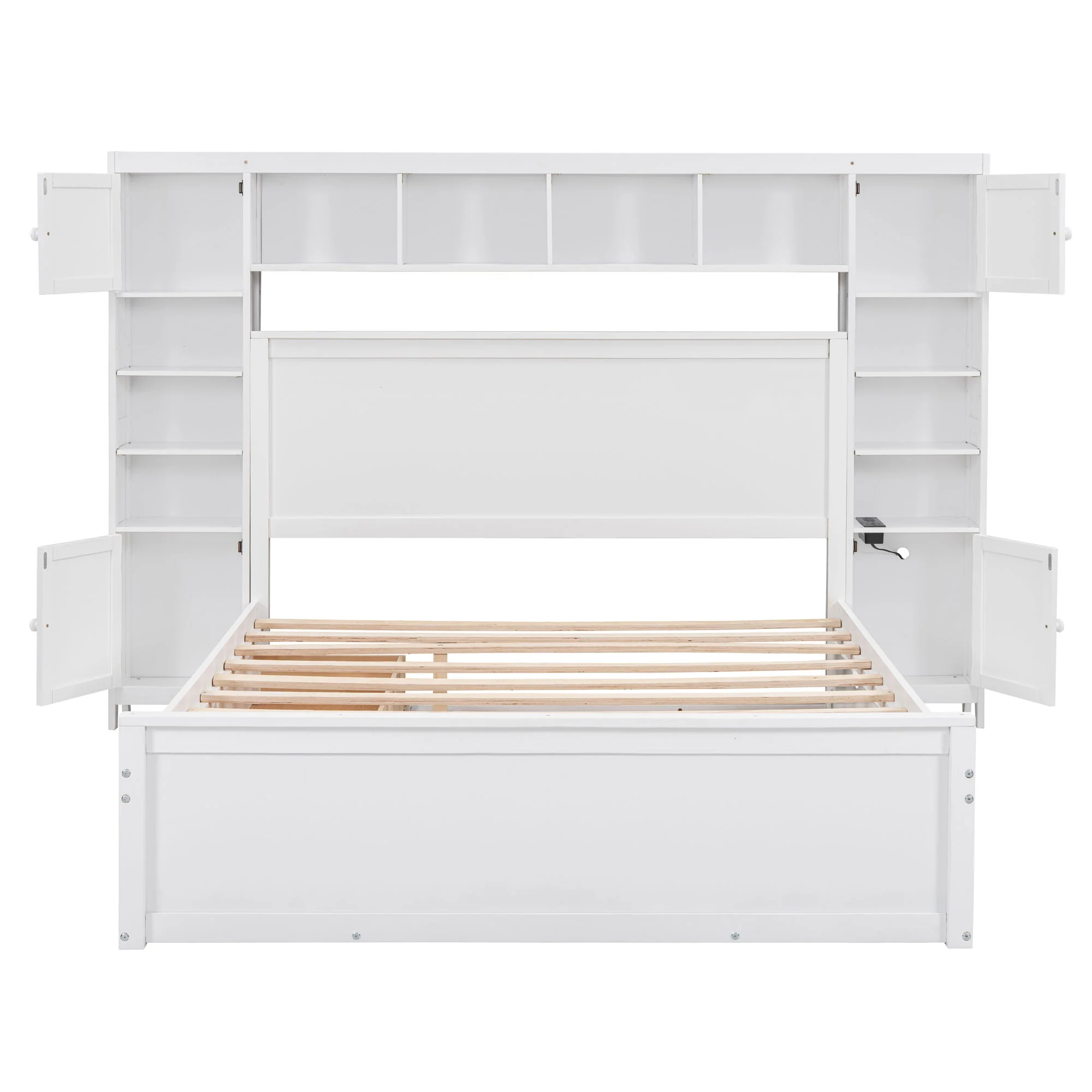 Bed With All In One Cabinet, Shelf And Sockets, Twin Long Trundle - Image 26
