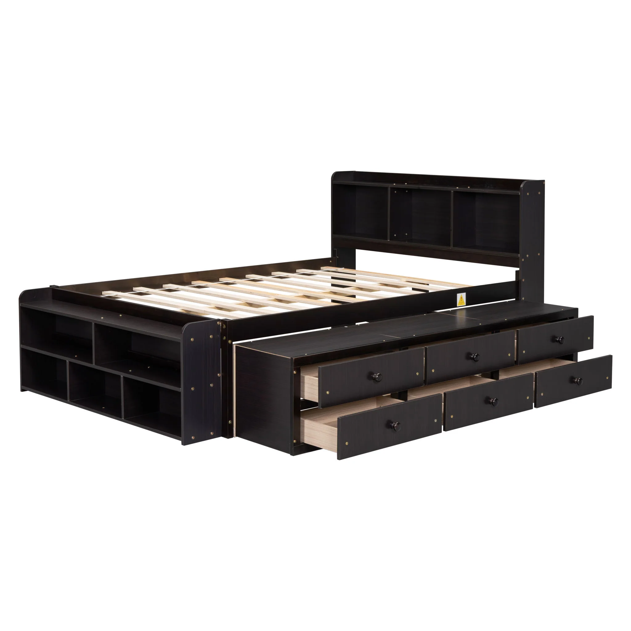 Bed With Bookcase Headboard, Under Bed Storage Drawers And Bed End Storage Case - Image 26