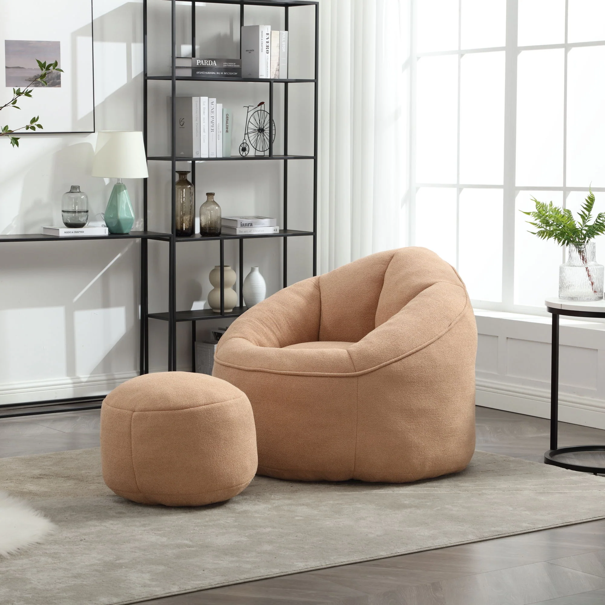 Bedding Bean Bag Sofa Chair High Pressure Foam With Footrest - Image 23