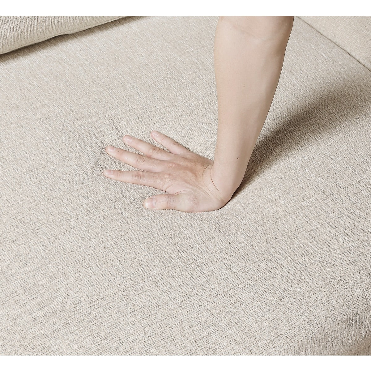 Beige Chenille Modular Ottoman - Image 7