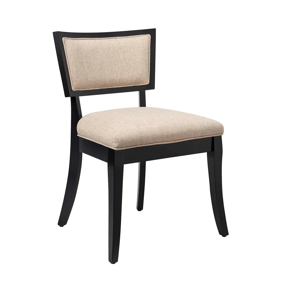 Beige Upholstered Fabric Dining Chairs Set of 2 - Image 3