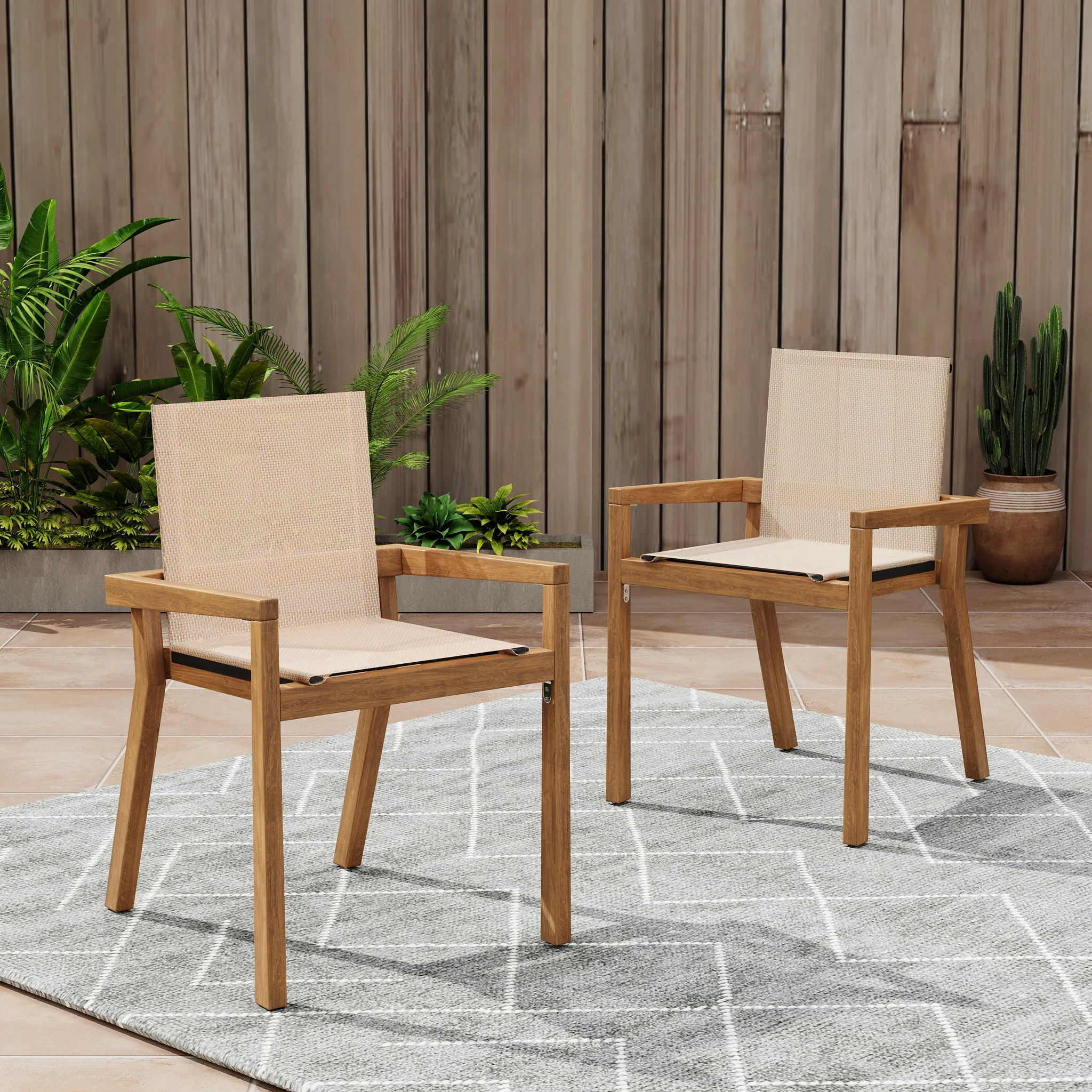 Belfast - Dining Chair With Acacia Wood Frame And Seating (Set of 2) - Image 18